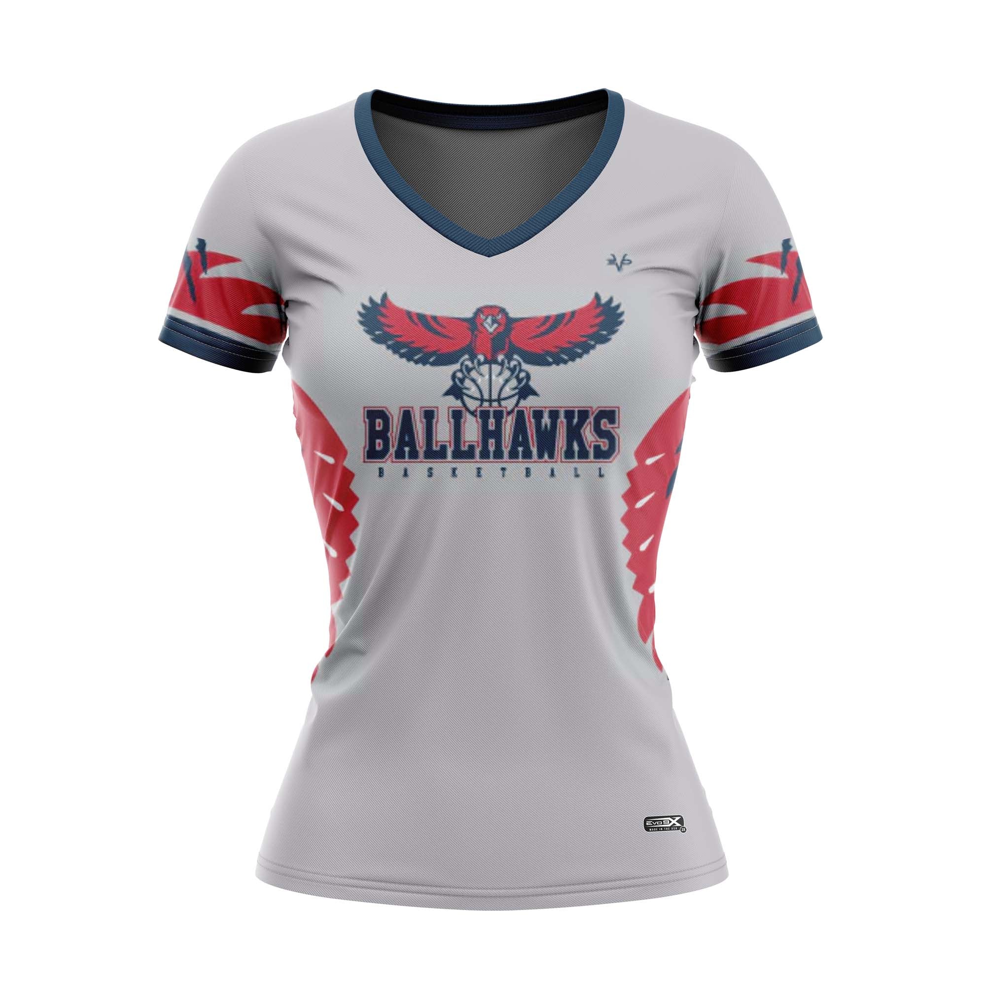 DAVINCI BALLHAWKS BASKETBALL Sublimated Women Cap Sleeve Jersey