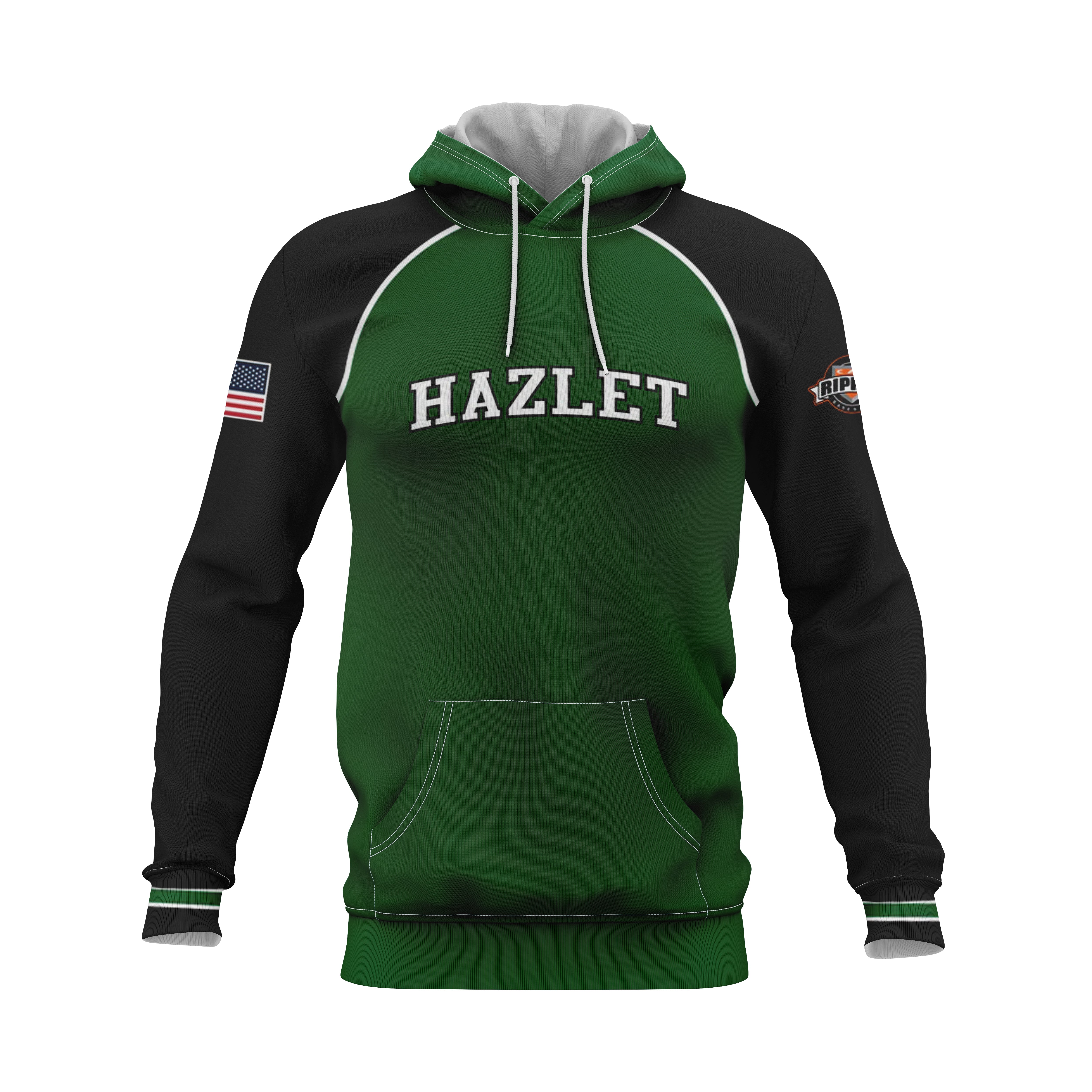 HAZLET HAWKS Logo Baseball Sublimated Hoodie