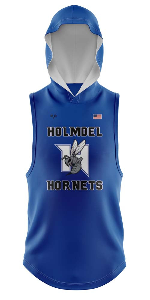 HOLMDEL HORNETS Blue Lightweight Sleeveless Hoodie