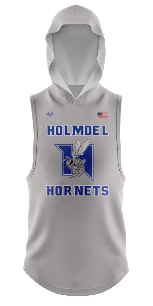 HOLMDEL HORNETS Grey Lightweight Sleeveless Hoodie
