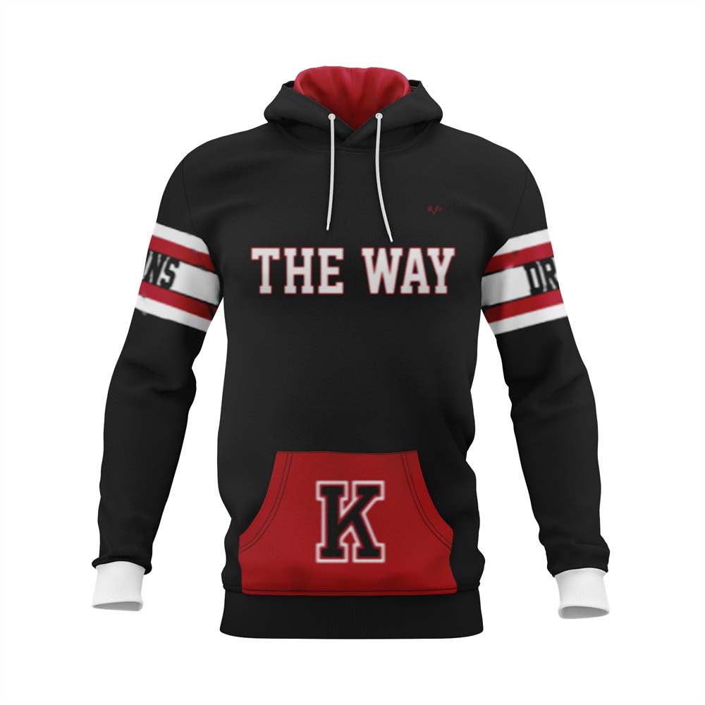 KINGSWAY FOOTBALL Sublimated Hoodie (Black/Red)