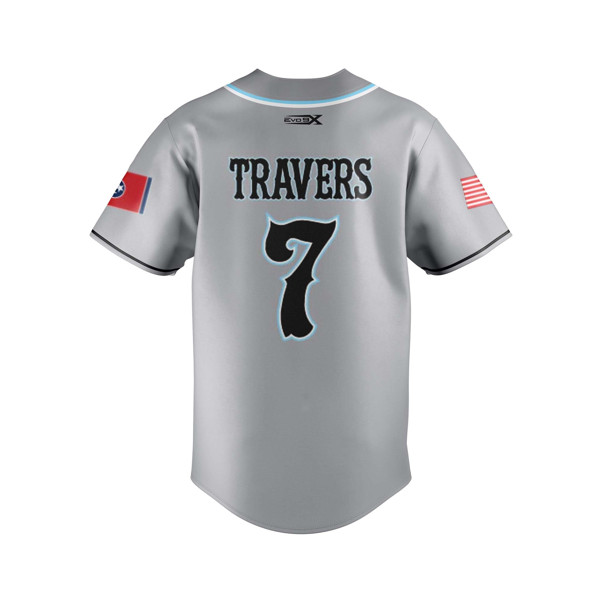 M3 ELITE Baseball Sublimated Full Button Jersey Grey