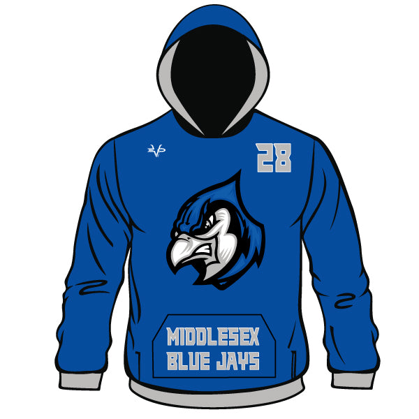 EVO9XSTORE Middlesex Blue Jays Full Dye Sublimated Hoodie Youth Small