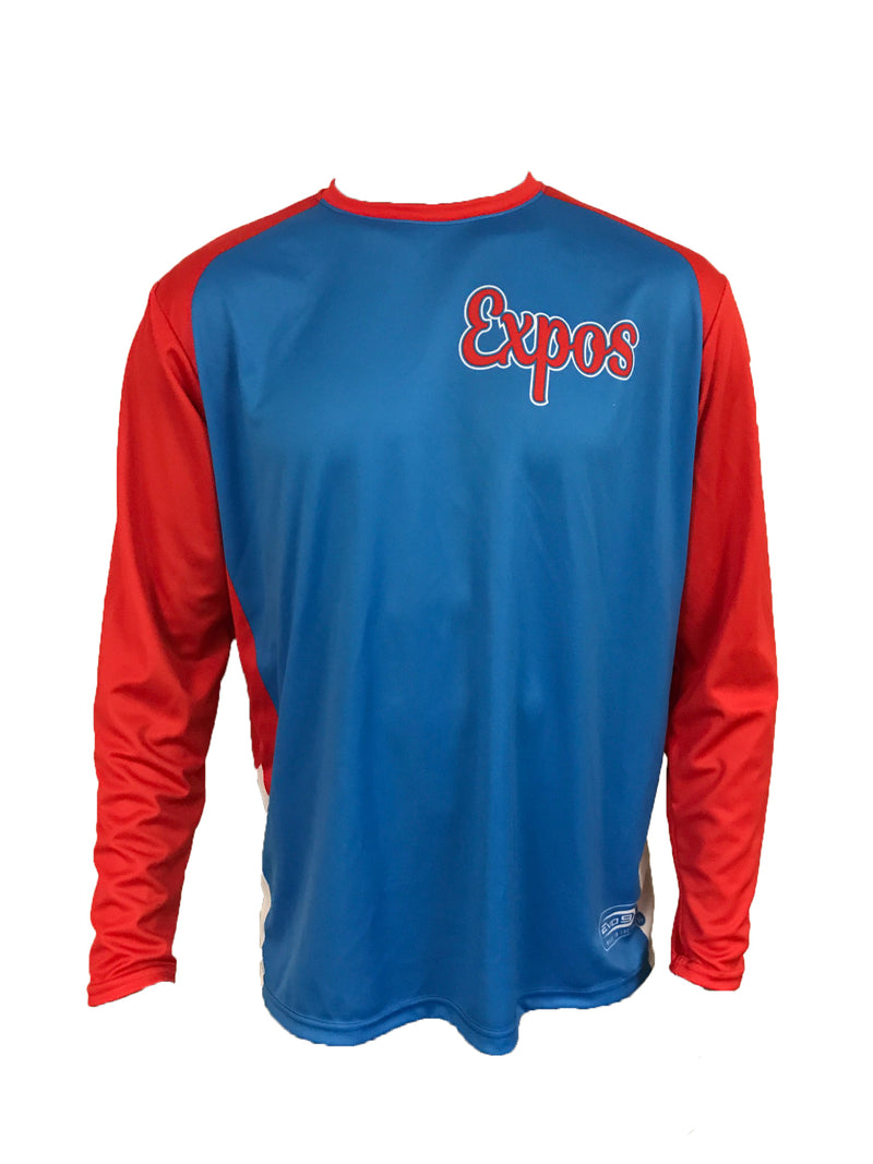 Expos Baseball Sublimated Short Sleeve Jersey Red(Fade) 2X-Large