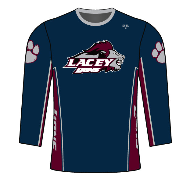 EVO9XSTORE Lacey Lions Football Sublimated Long Sleeve Jersey Mens Medium