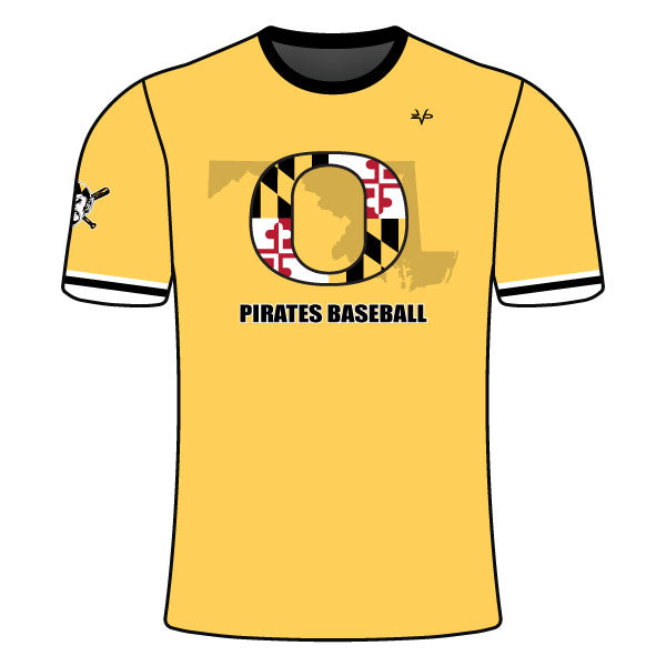 OLNEY PIRATES Baseball Sublimated Short Sleeve Jersey (MARYLAND - ATHLETIC  GOLD)