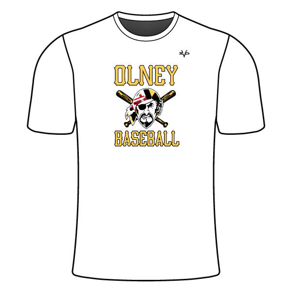 OLNEY PIRATES Baseball Sublimated Short Sleeve Jersey (PIRATE LOGO - WHITE)