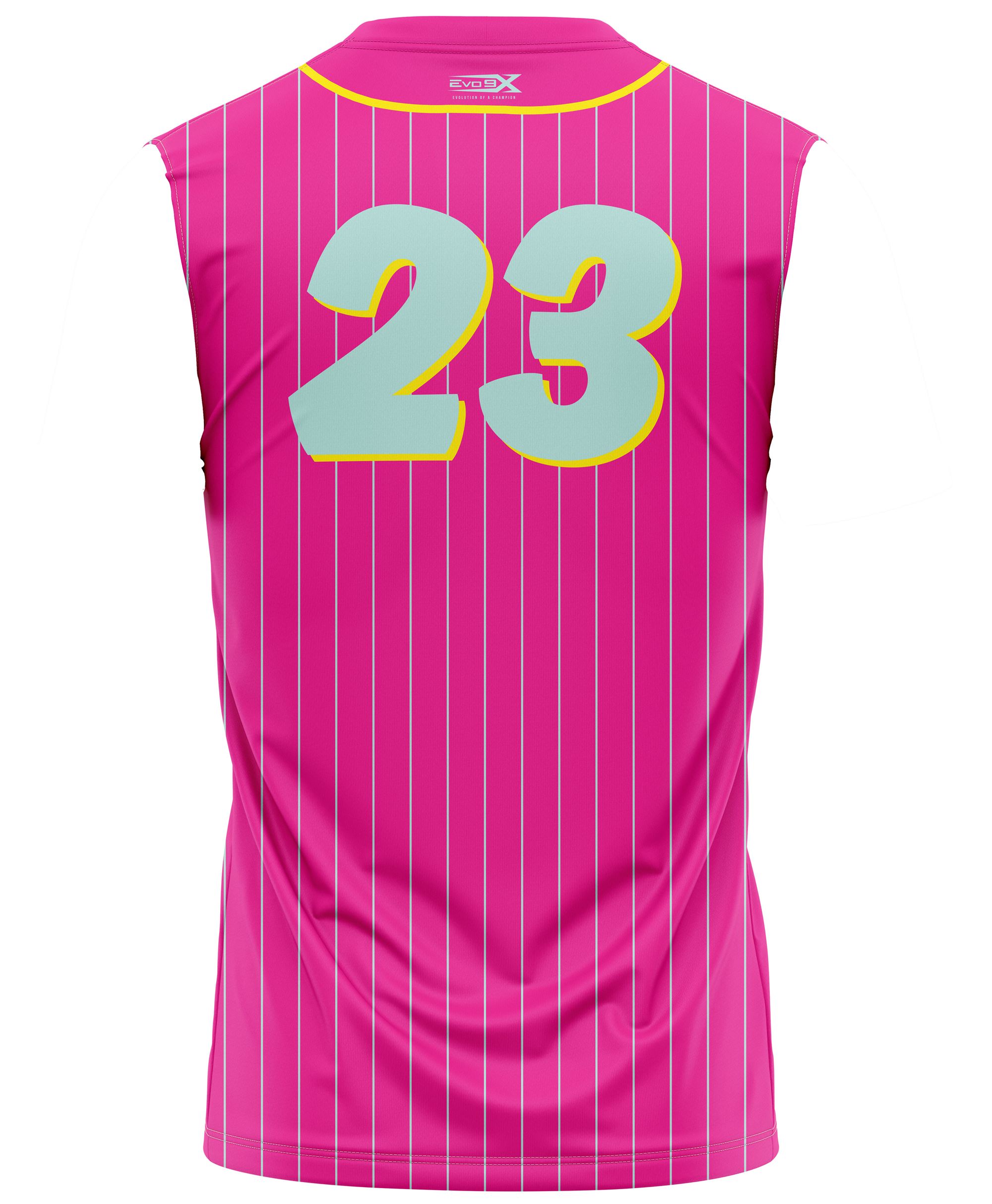 BOMB SQUAD SLEEVELESS 2 BUTTON JERSEY PINK
