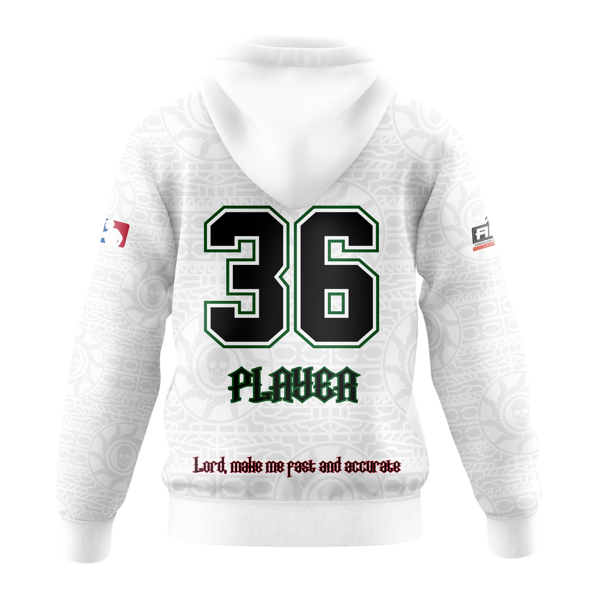 509 Sicarios LS FLEECE HOODIE WITH FULL ZIP WHITE WITH ACL LOGO