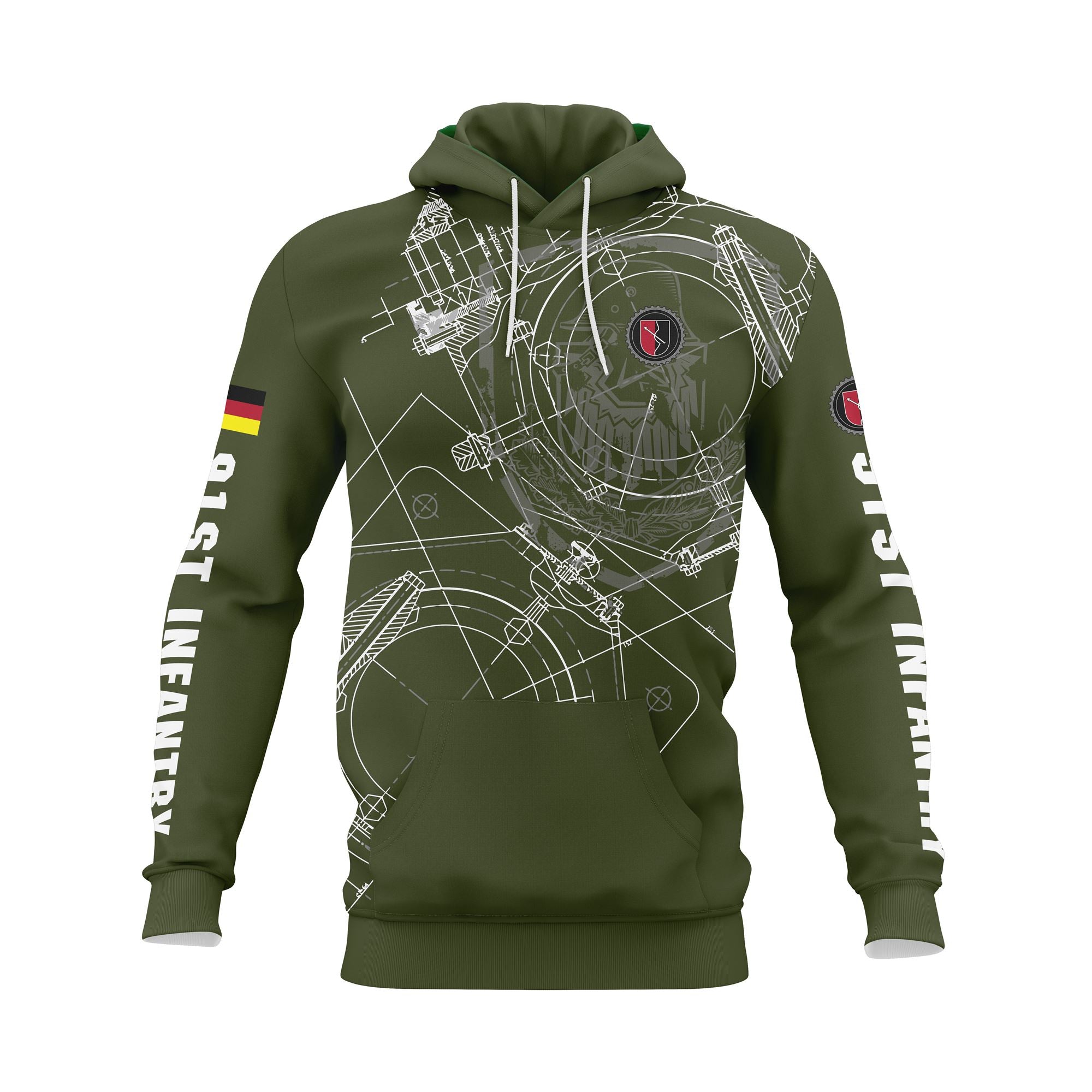 91ST INFANTRY HOODIE - ARMY GREEN
