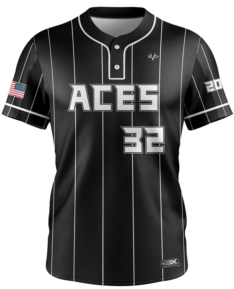 Aces Softball Sublimated 2-Button Softball Jersey White Women Large