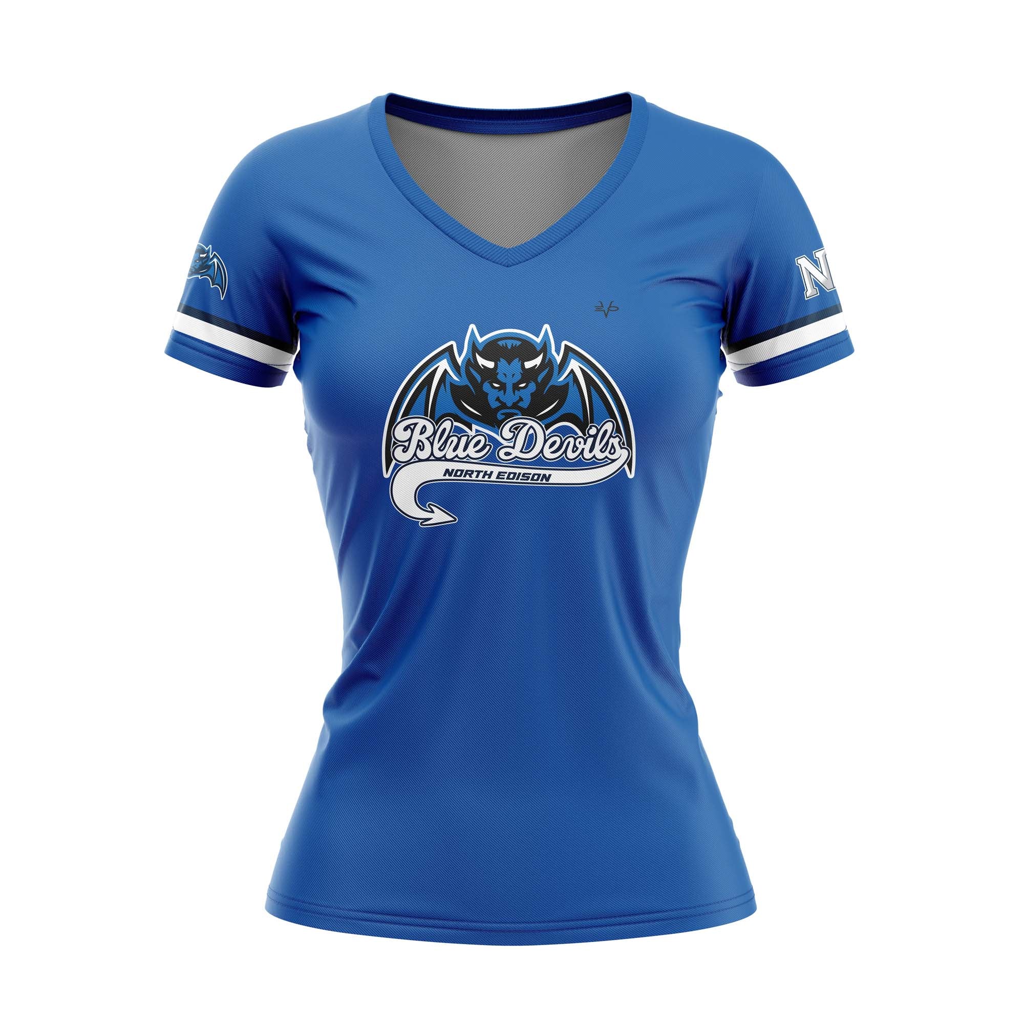 BLUE DEVILS WOMEN SS V NECK