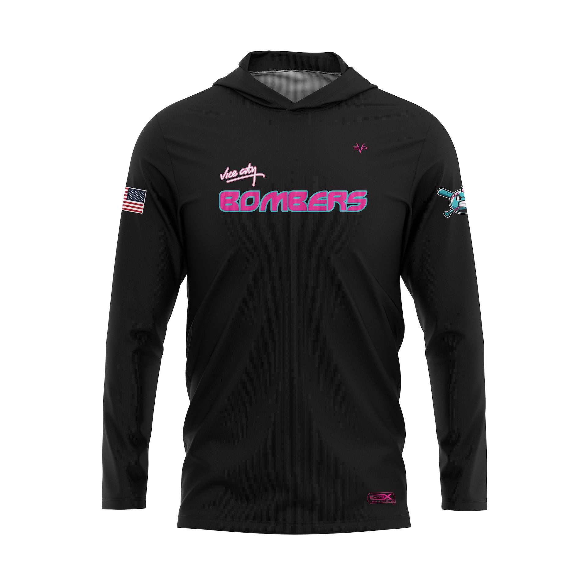 BOMBERS 7U LT WEIGHT HOODIE - BLACK