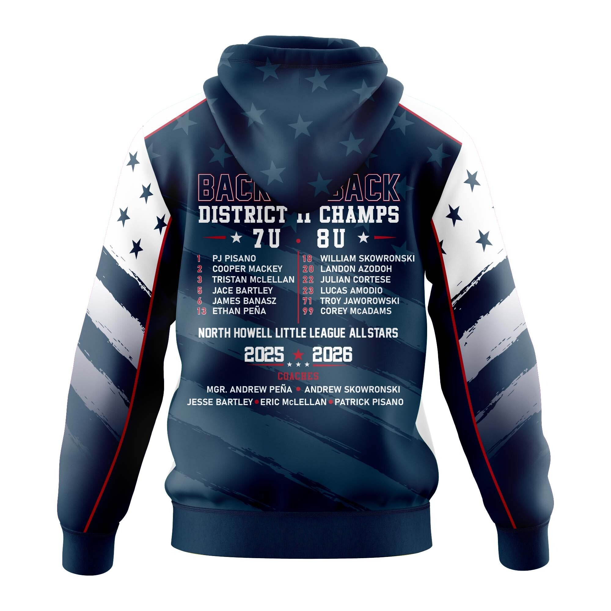 BOMBERS 7U NORTH HOWELL HOODIE - NAVY