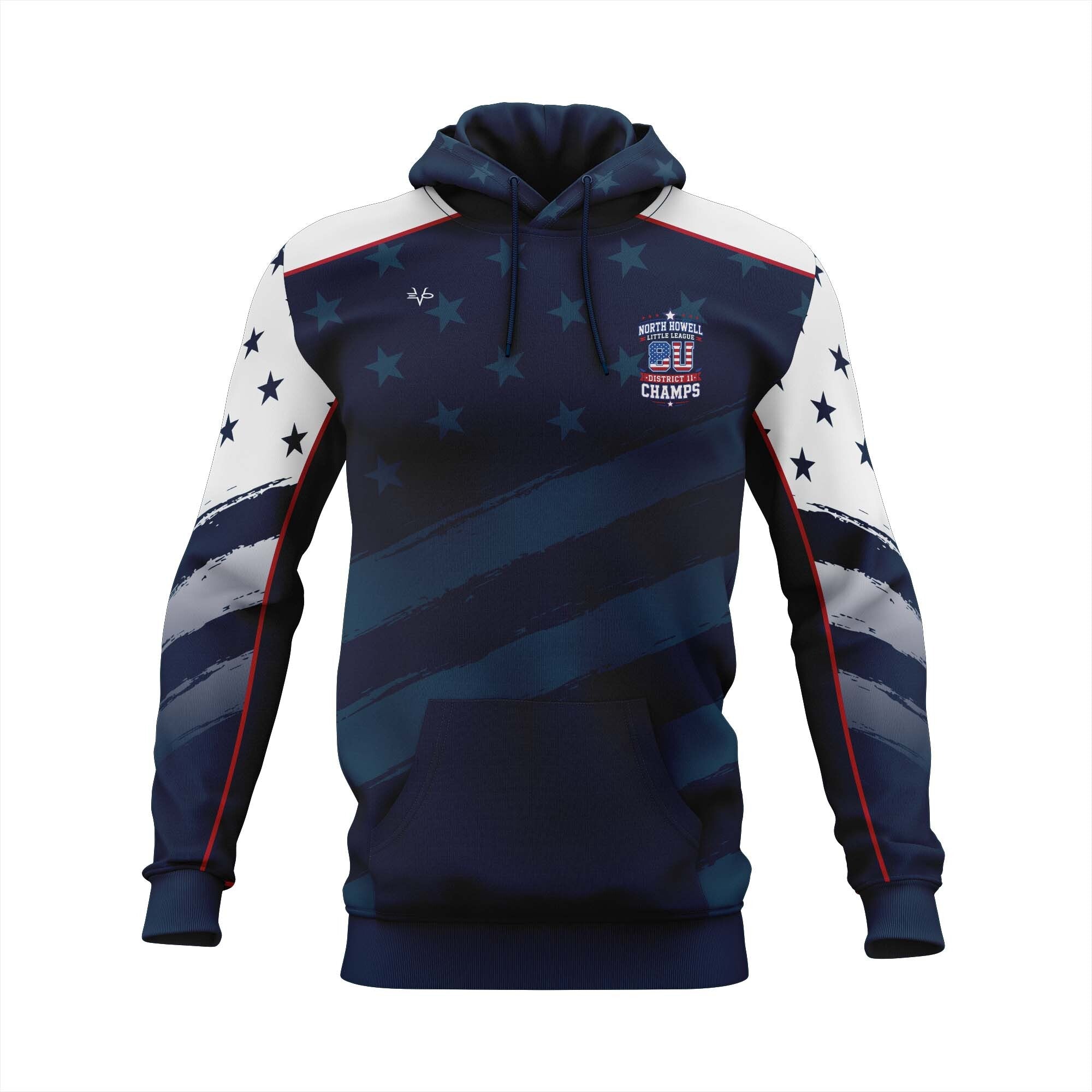 BOMBERS 7U NORTH HOWELL HOODIE - NAVY