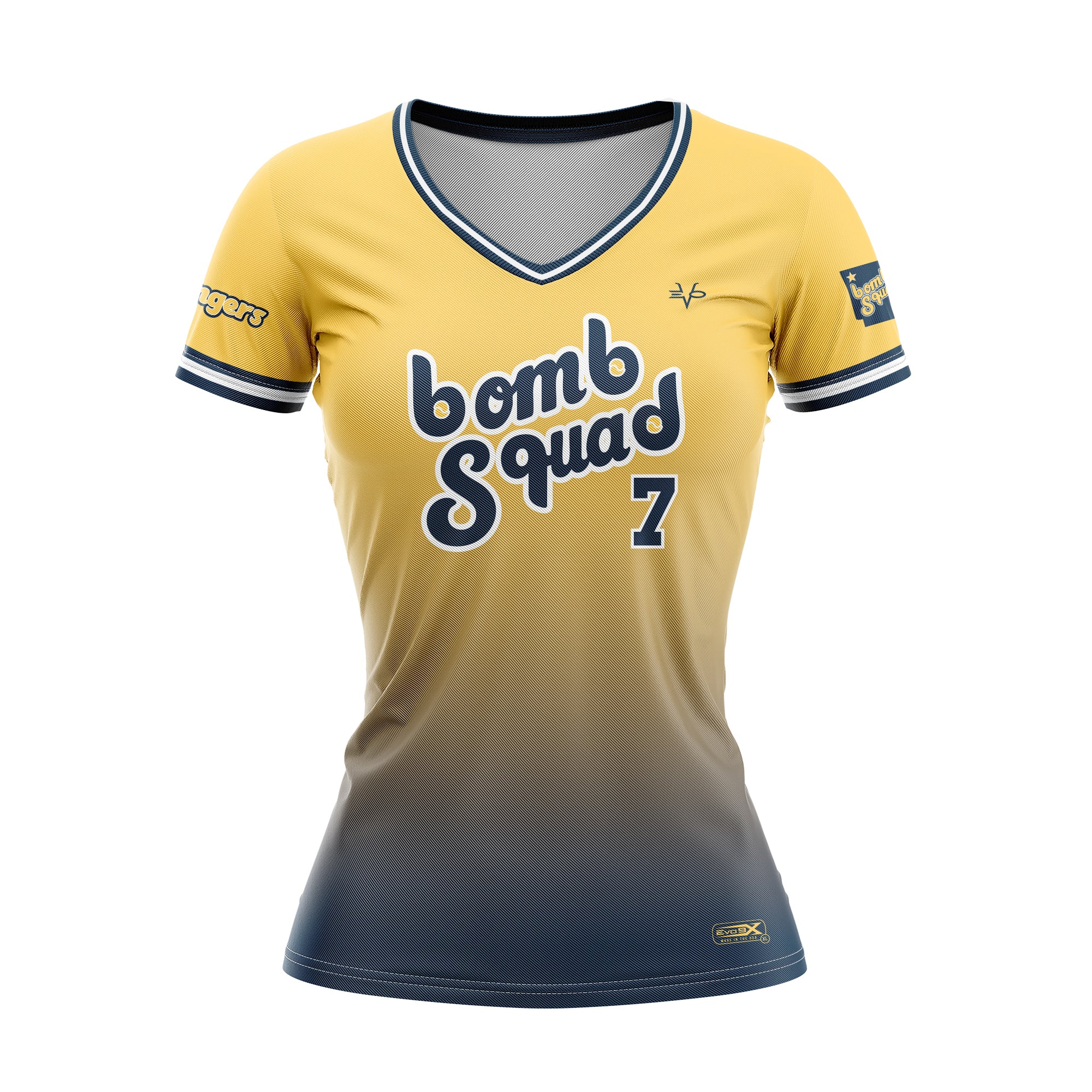 DINGERS BOMB SQUAD V NECK JERSEY WOMEN