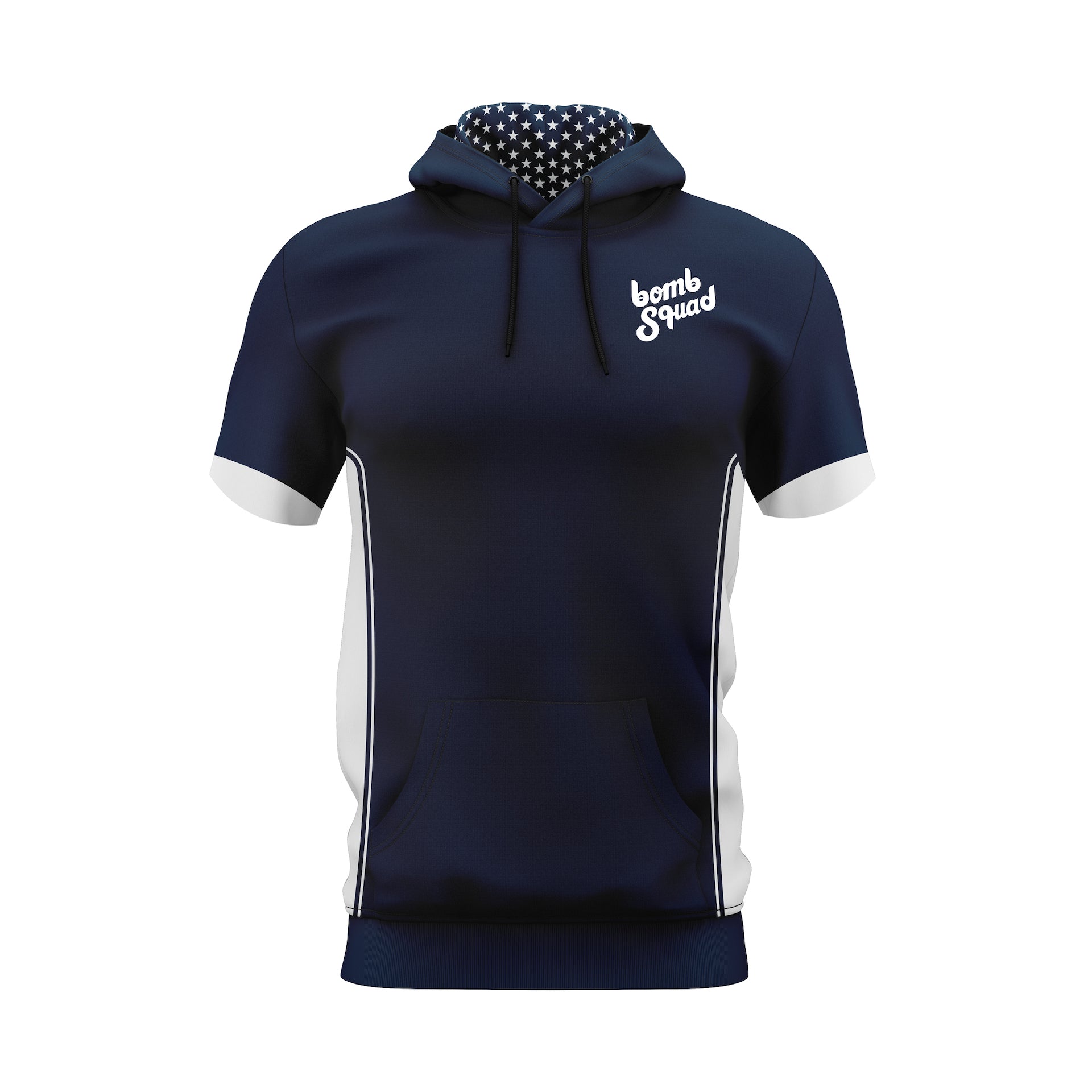 DINGERS BOMB SQUAD SS KANGAROO HOODIE - NAVY/WHITE