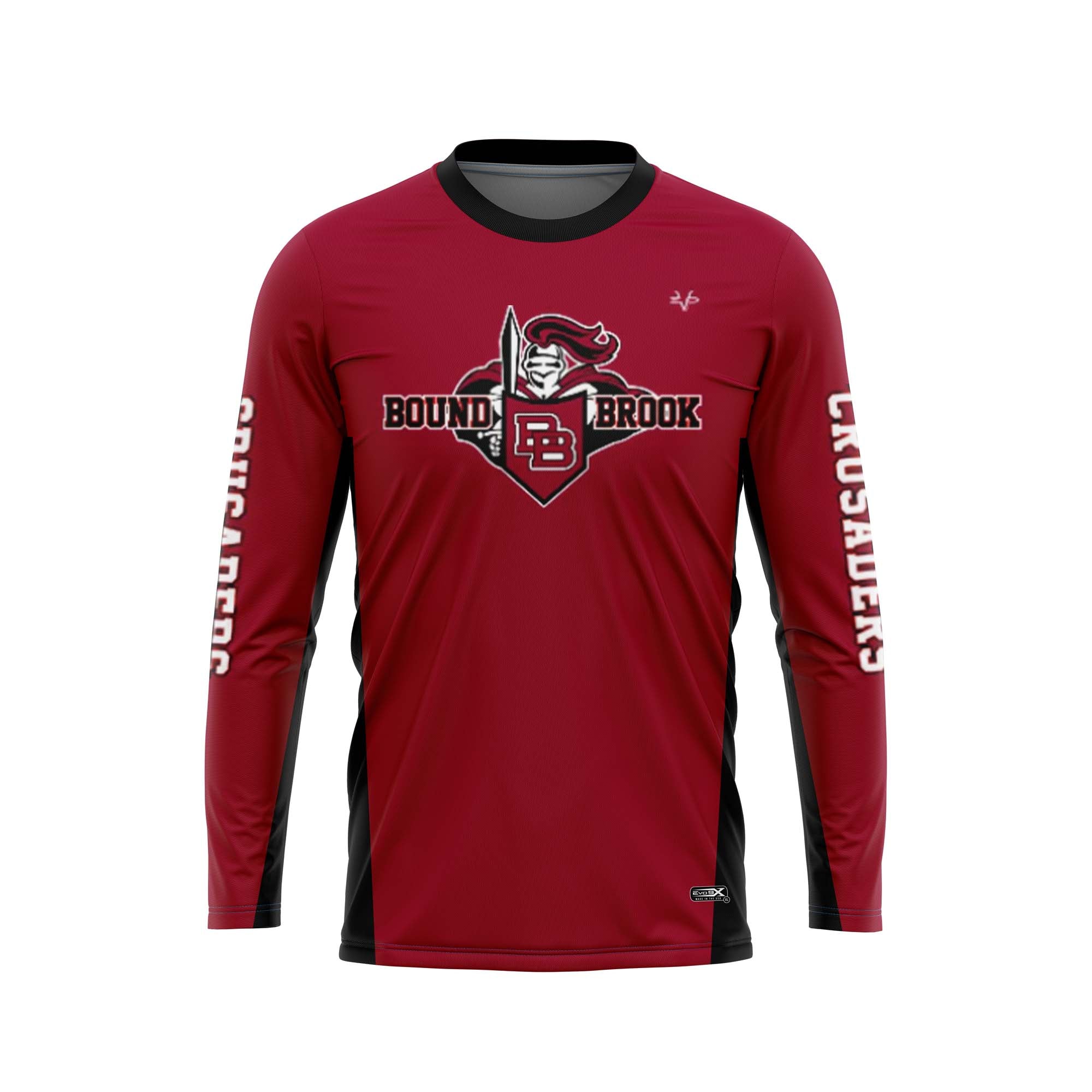 BOUND BROOK Football Sublimated Long Sleeve Jersey Red