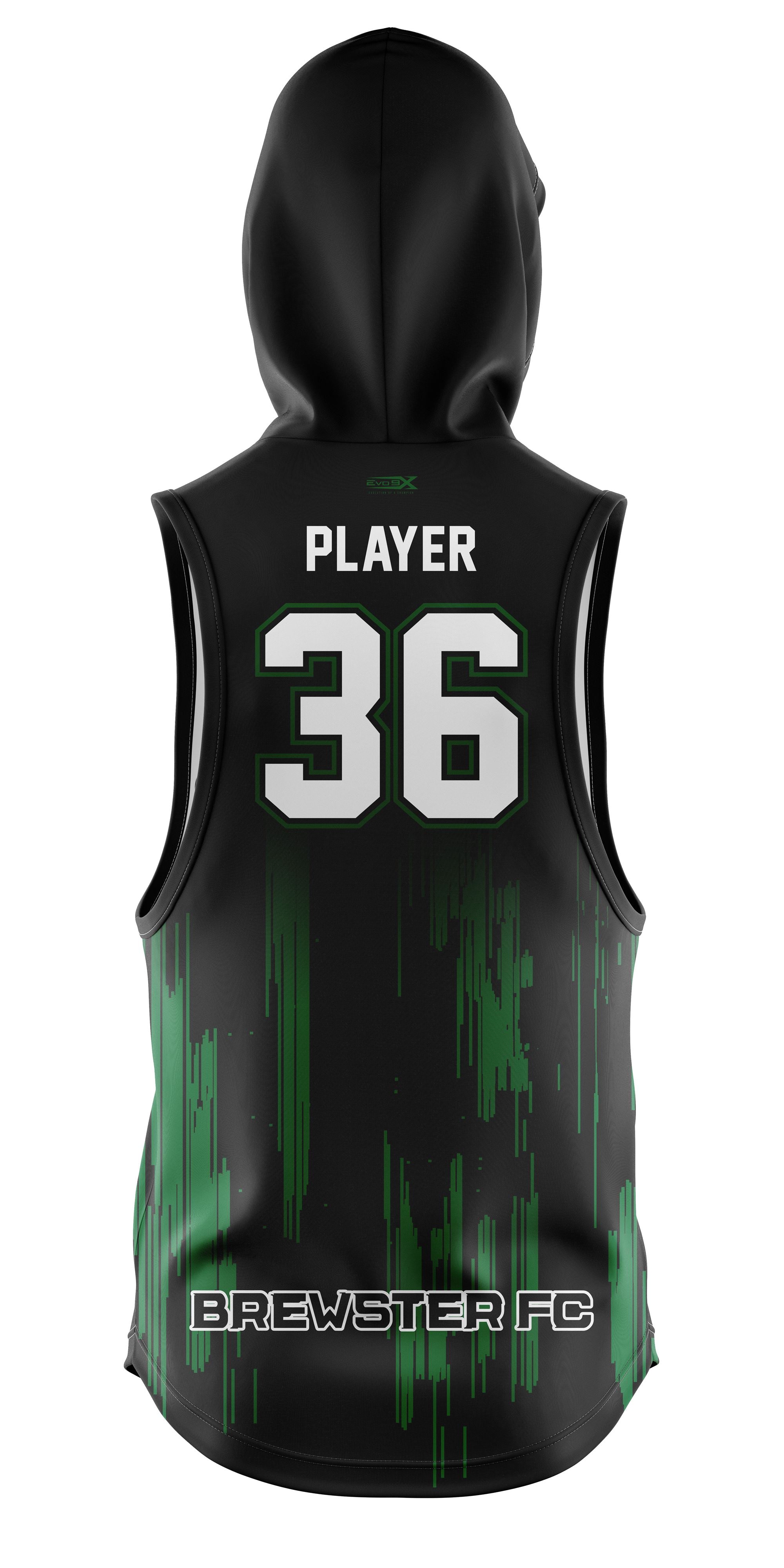 BREWSTER F.C. EAGLES SLEEVELESS LT WEIGHT HOODIE - BLACK