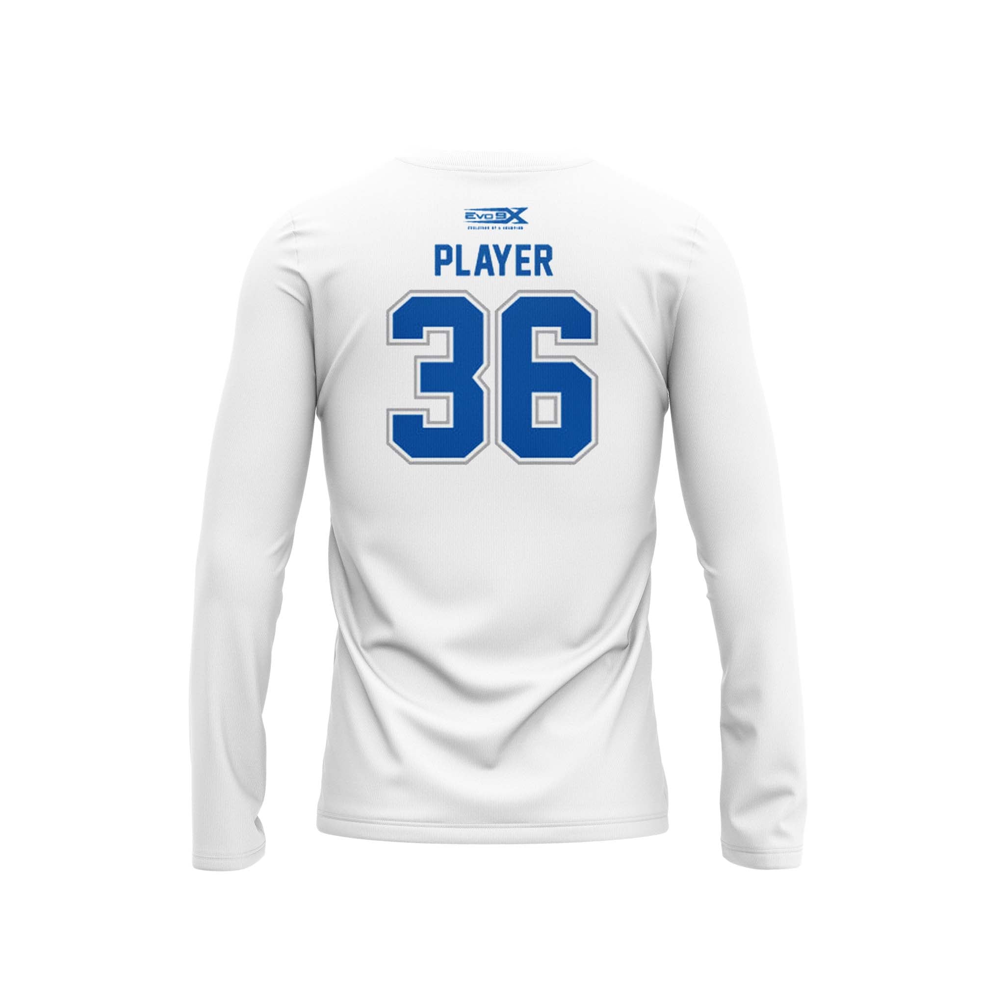 BRICK SURGE Baseball Long Sleeve Semi Sublimated Shirt White