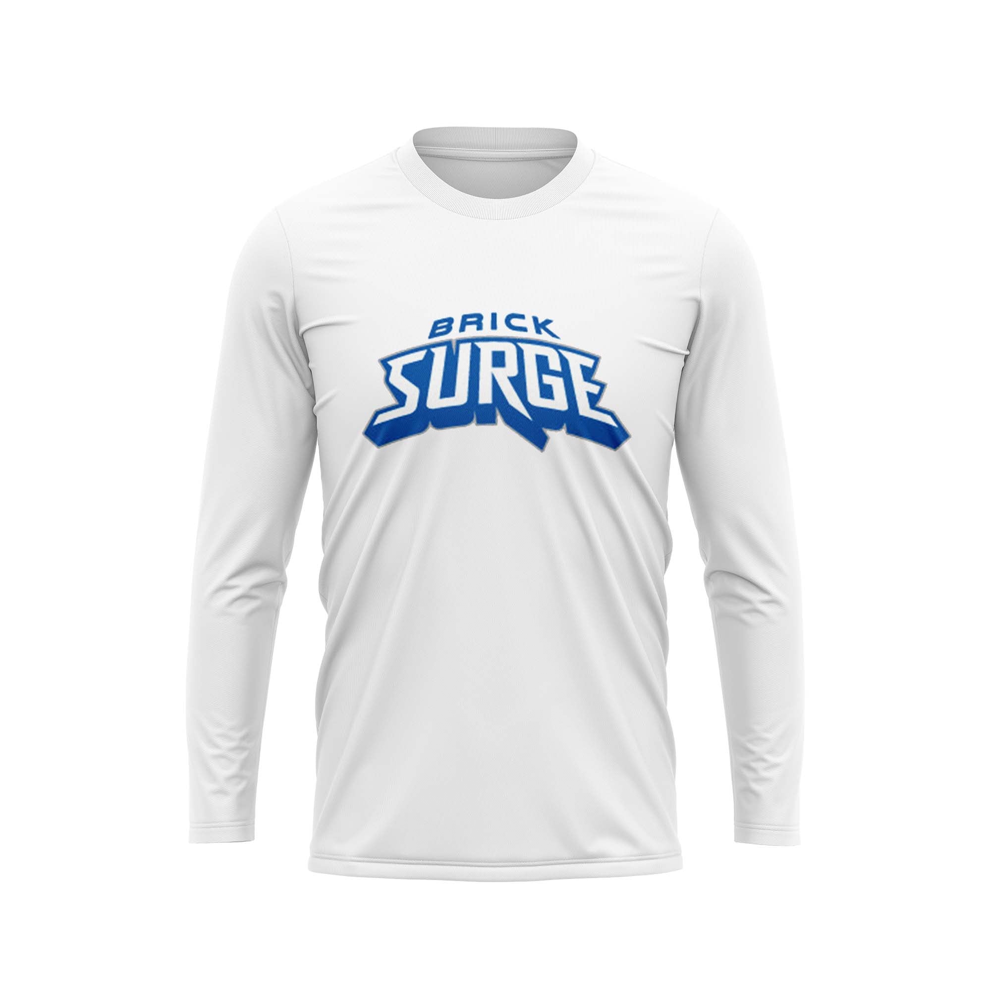 BRICK SURGE Baseball Long Sleeve Semi Sublimated Shirt White