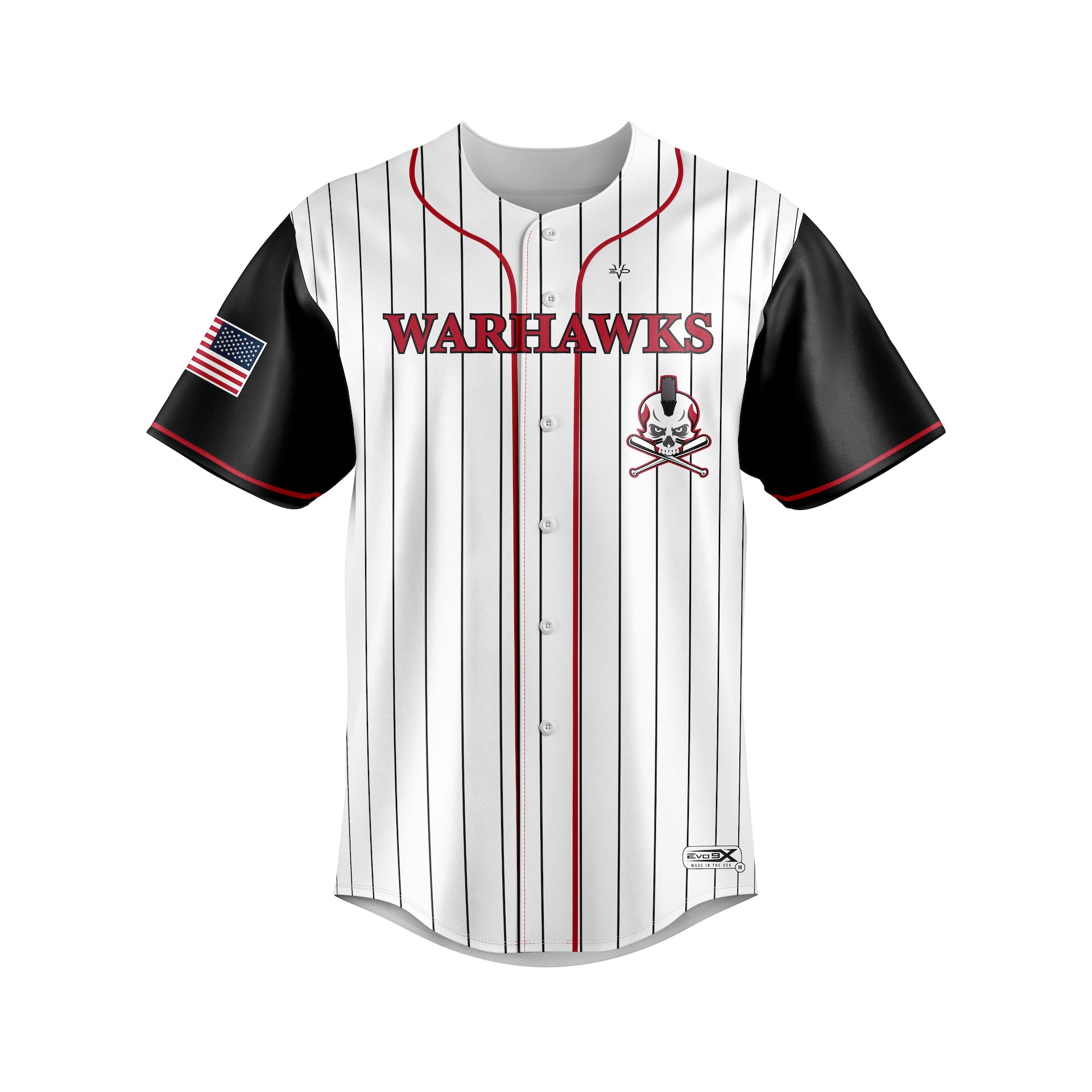 WARHAWKS FULL BUTTON SHORT SLEEVES WHITE