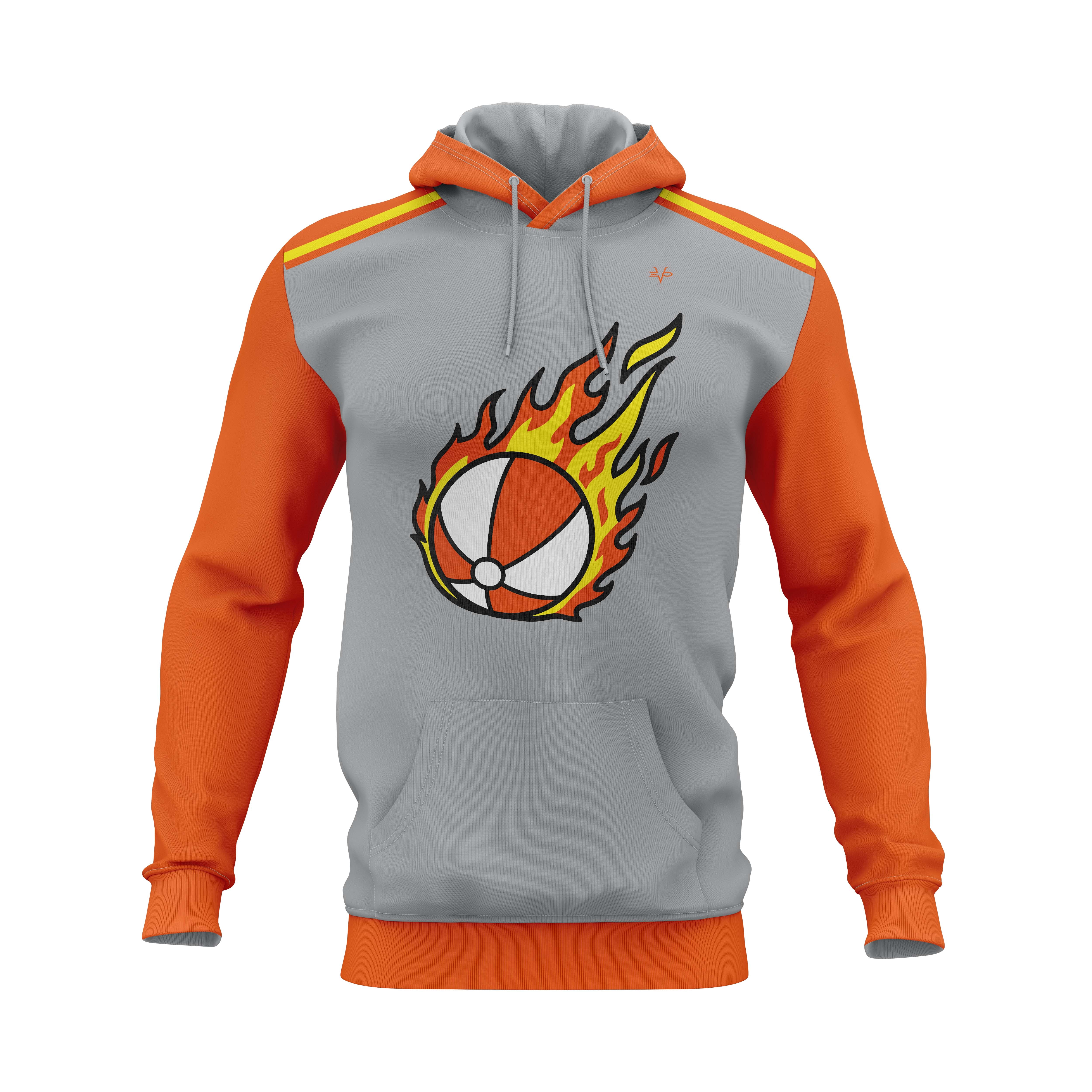 BEACH BUMS HOODIE - GREY/ORANGE