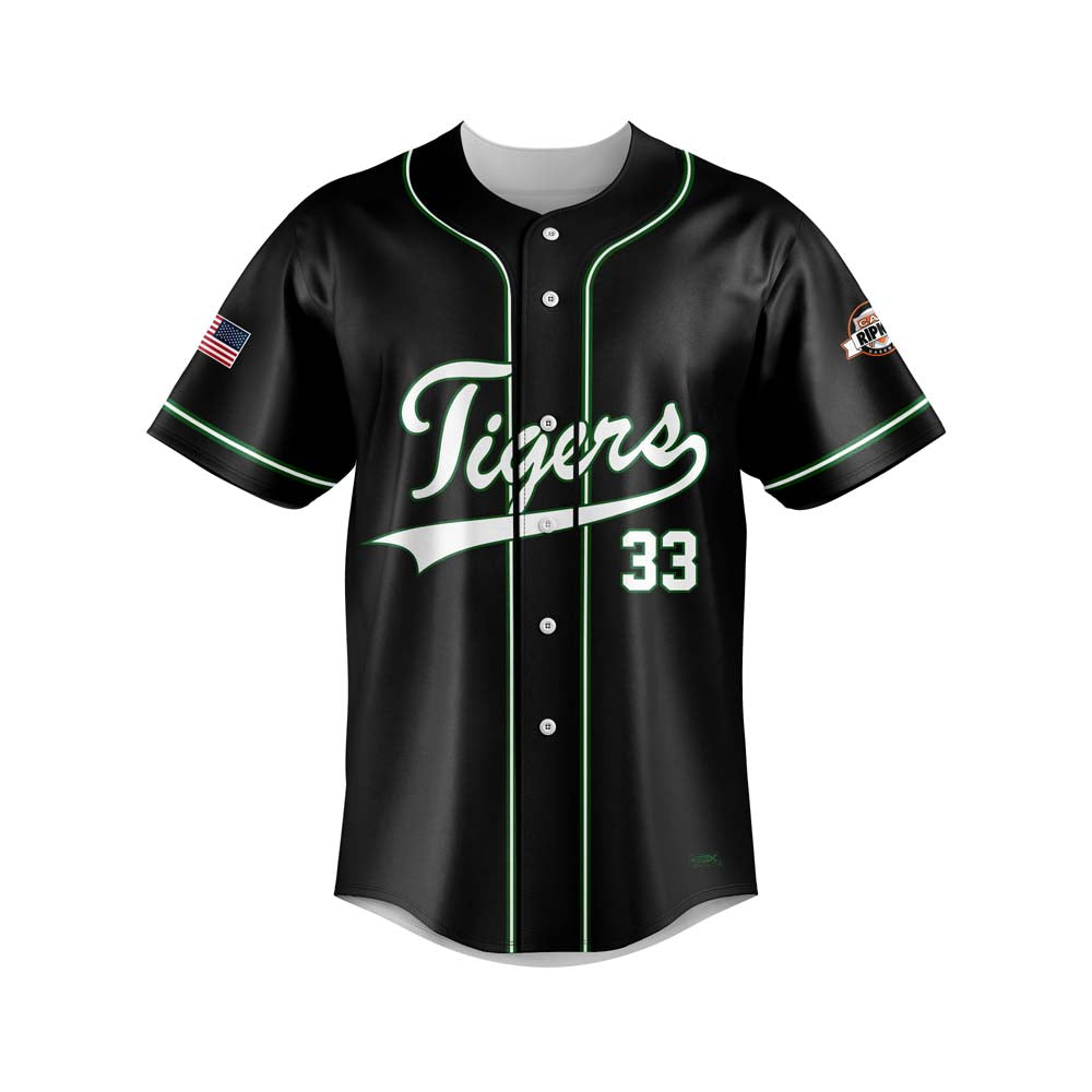 Tigers Black Full Button Jersey