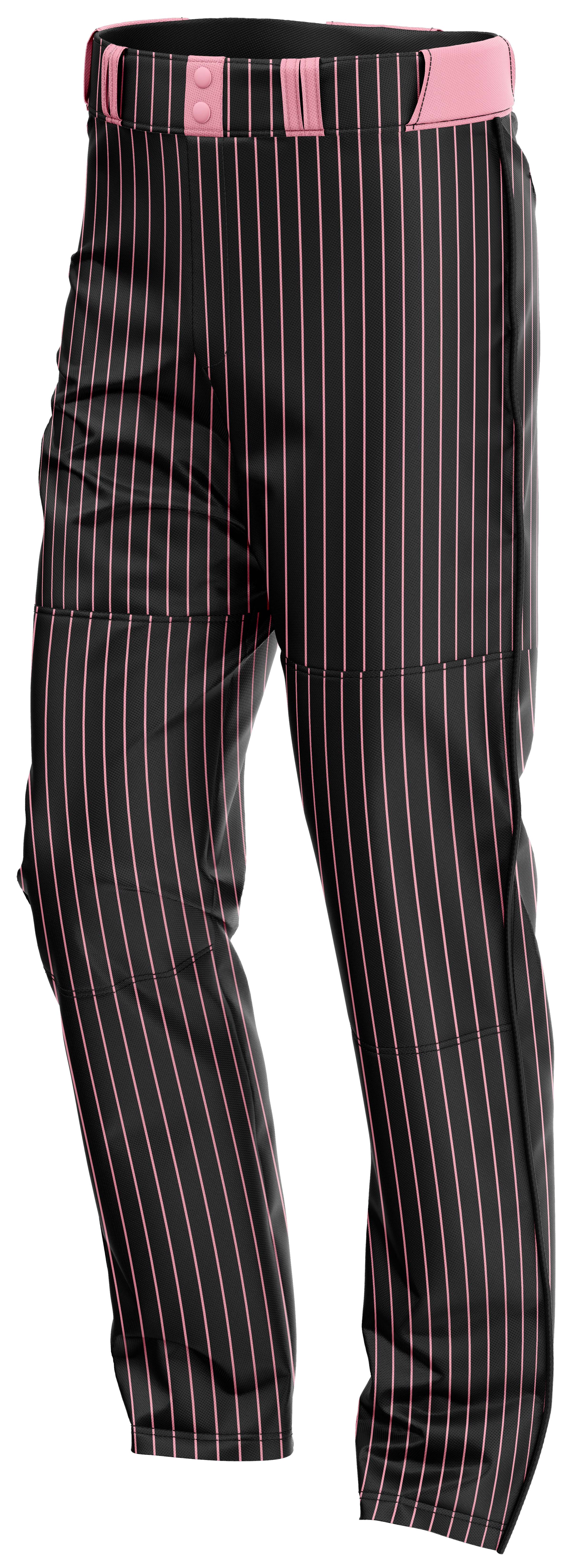 BOMB SQUAD BASEBALL BLACK/PINK PINSTRIPE STRAIGHT LEG PANT