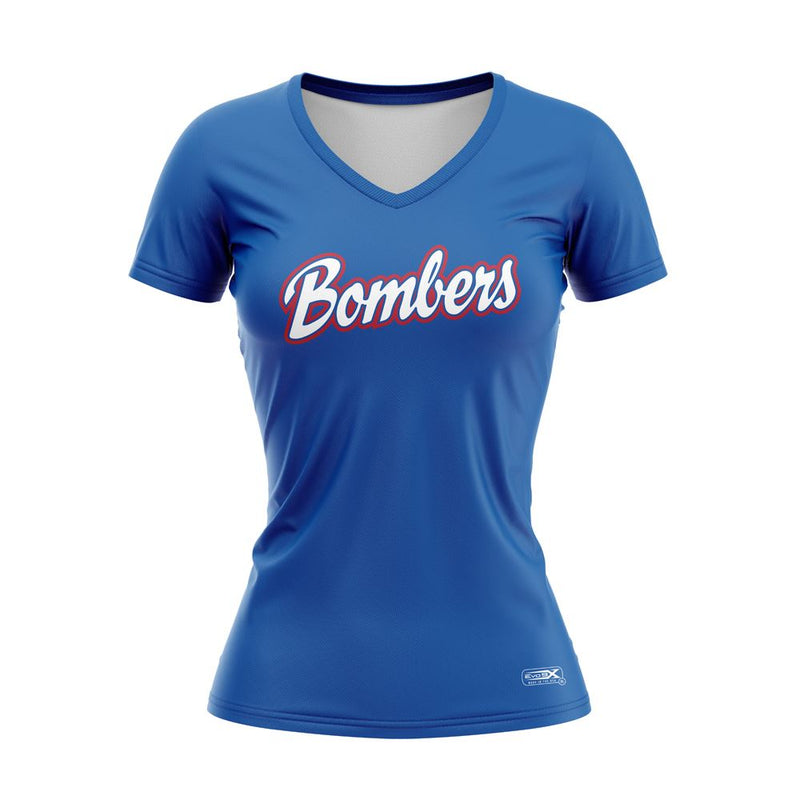 Bombers Baseball Women`s V NECK SS Mombers Jersey
