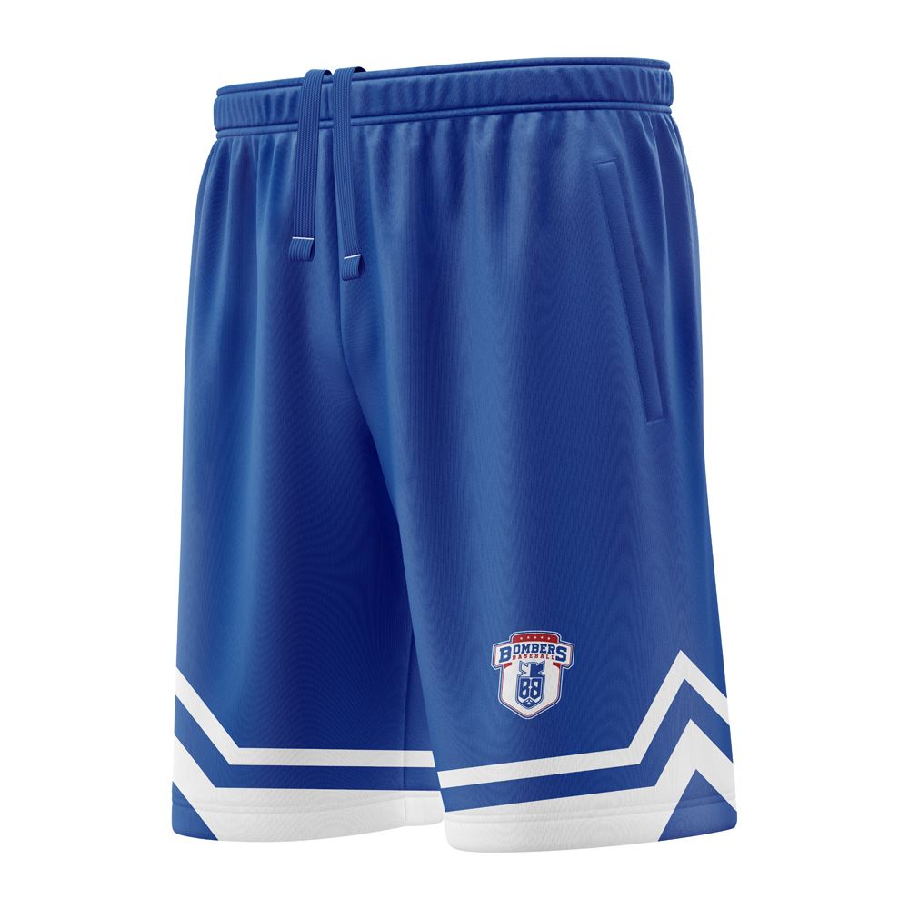 Bombers Baseball Full Dye Sublimated Shorts Blue
