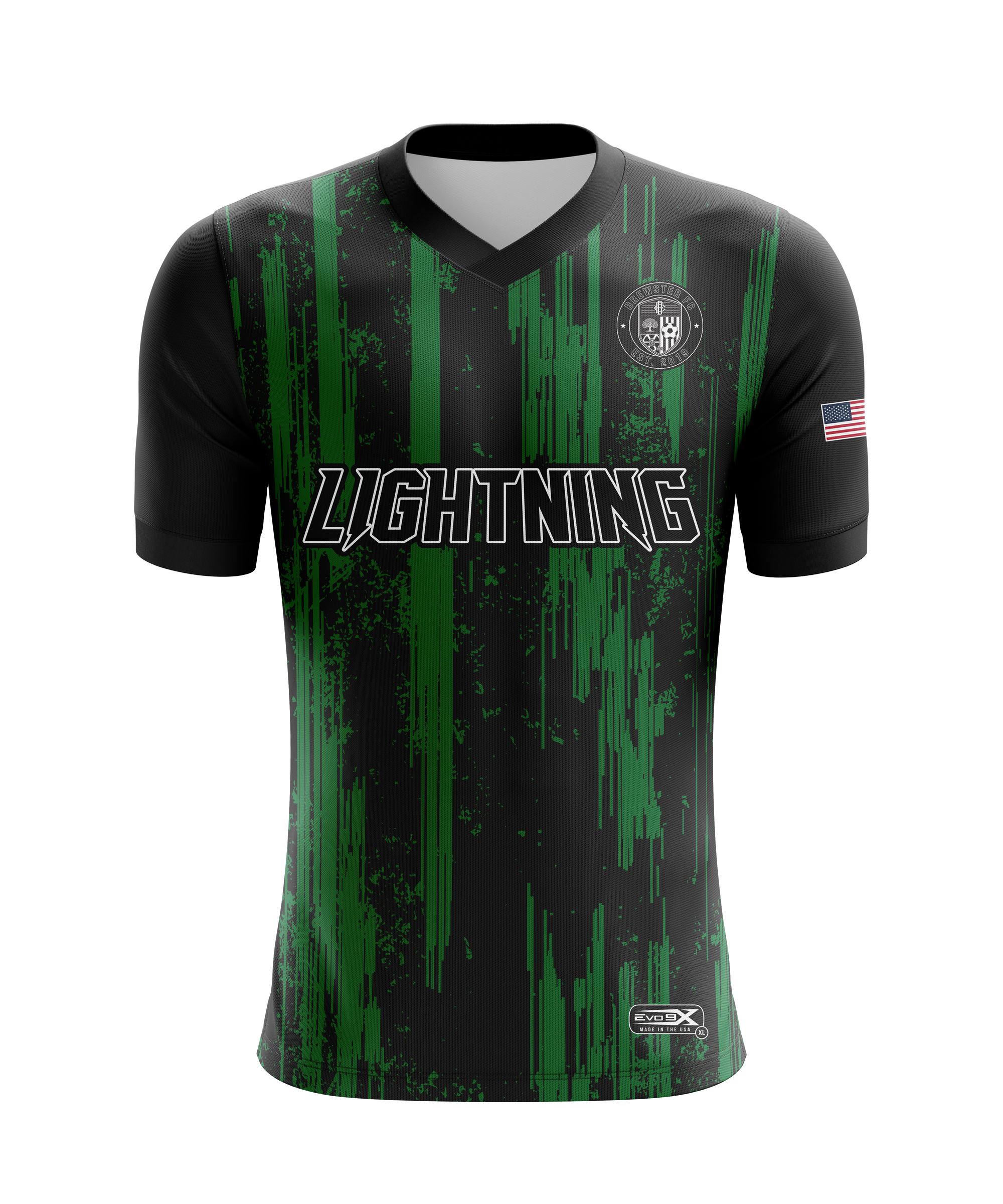 BREWSTER F.C. LIGHTNING CREWNECK SS - BLACK