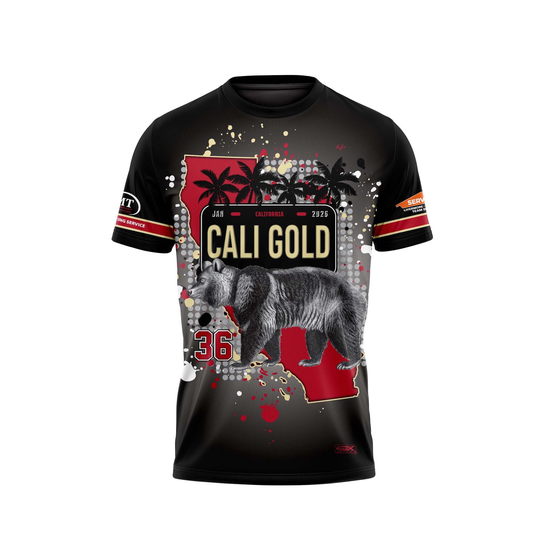 CALI GOLD CALI BEAR CREW NECK JERSEY