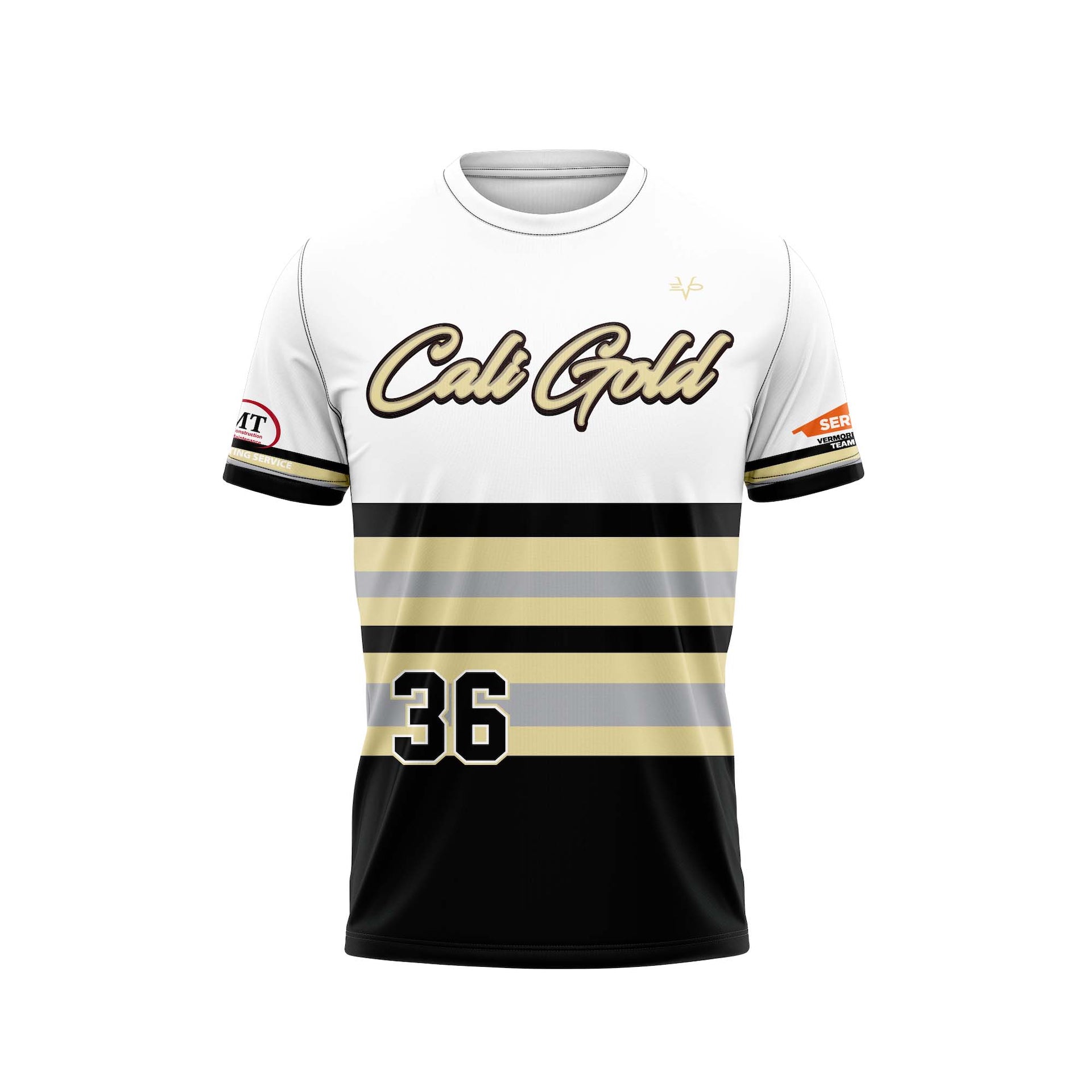 CALI GOLD STRIPED CREW NECK JERSEY