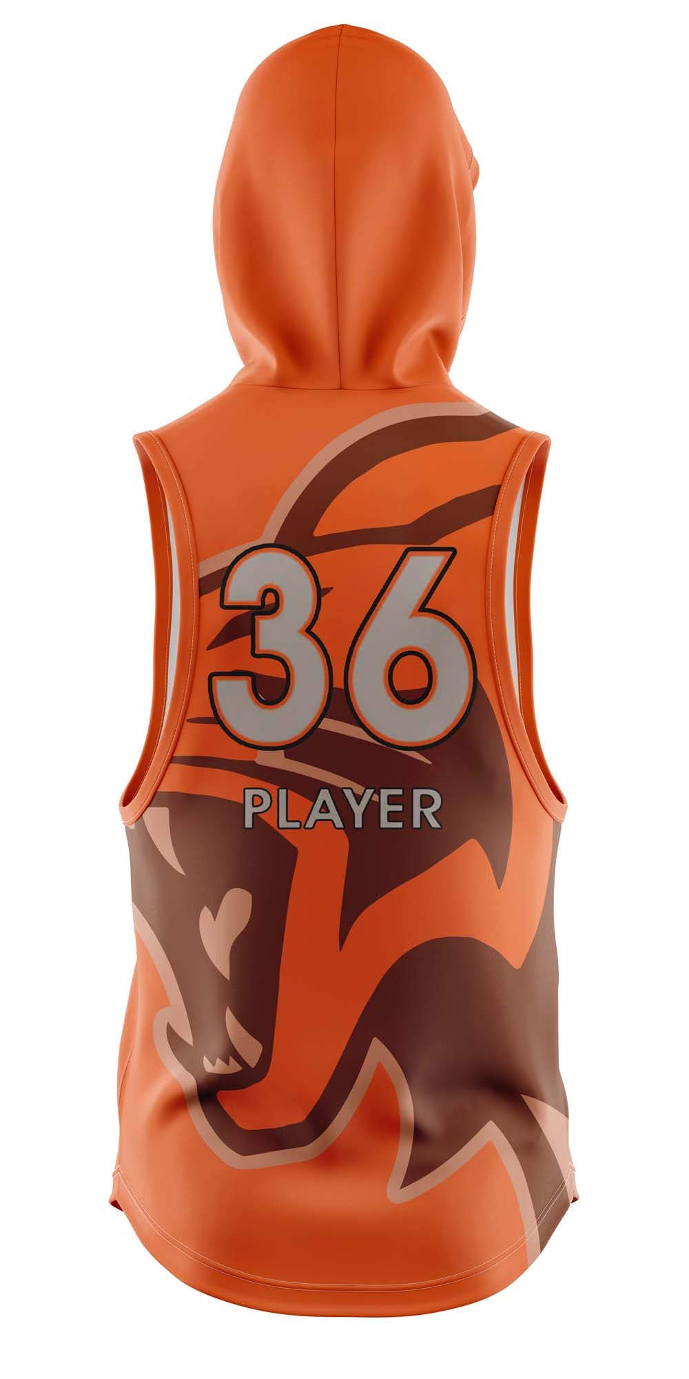 CHAIR CITY FOOTBALL Sublimated Light-Weight Sleeveless Hoodie Orange