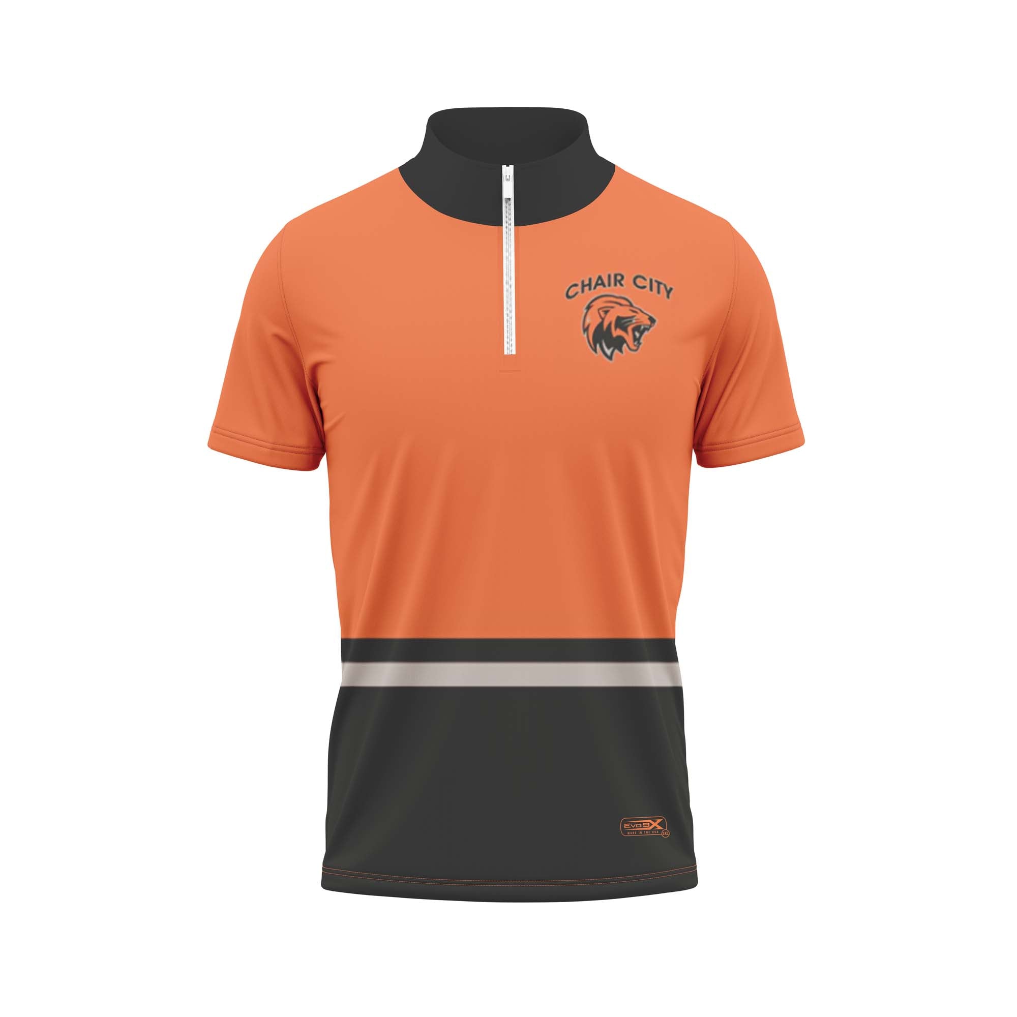 CHAIR CITY FOOTBALL Sublimated Quarter Zipper Jacket Orange