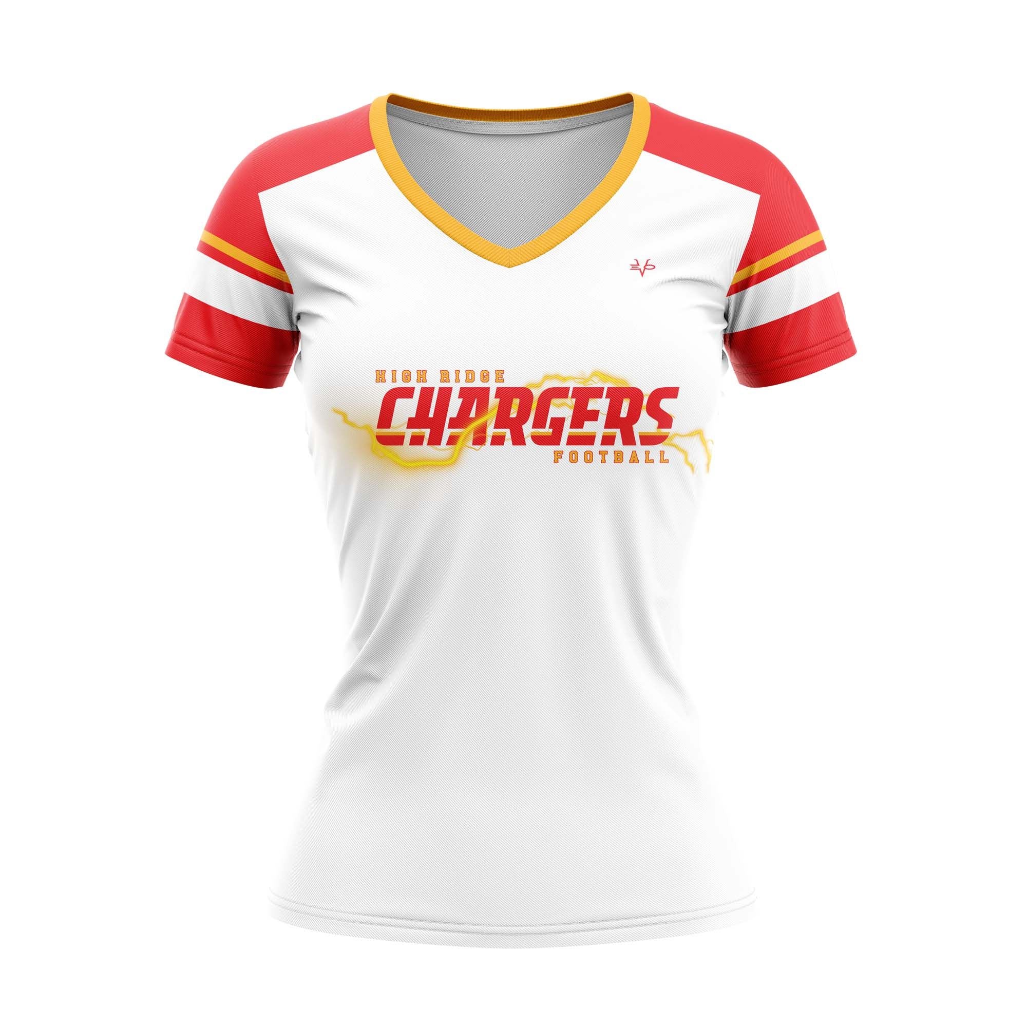 CHARGERS WOMENS SHORT SLEEVE V NECK - WHITE