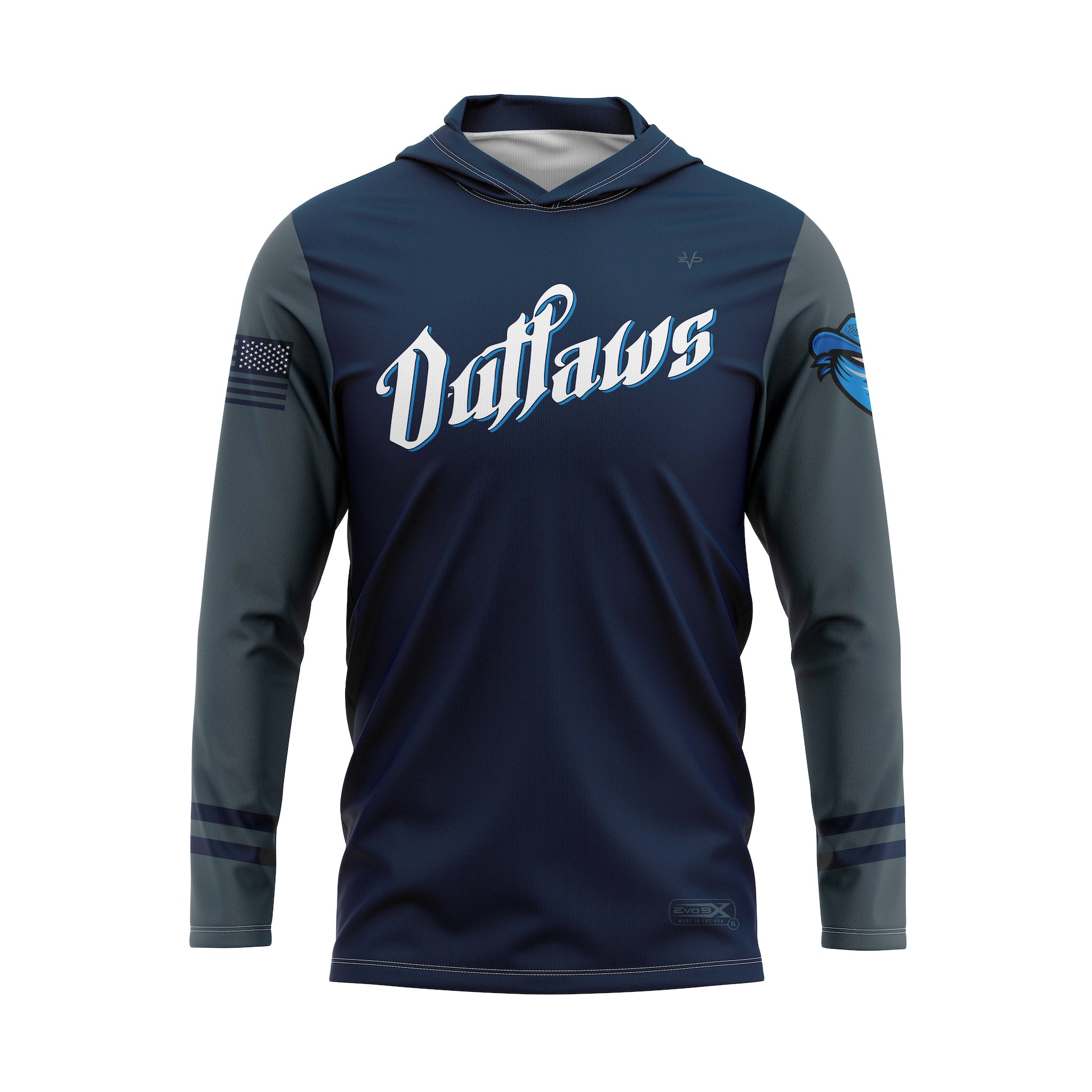 COASTAL OUTLAWS  - LS LT WEIGHT PULLOVER HOODY WITH LOGO