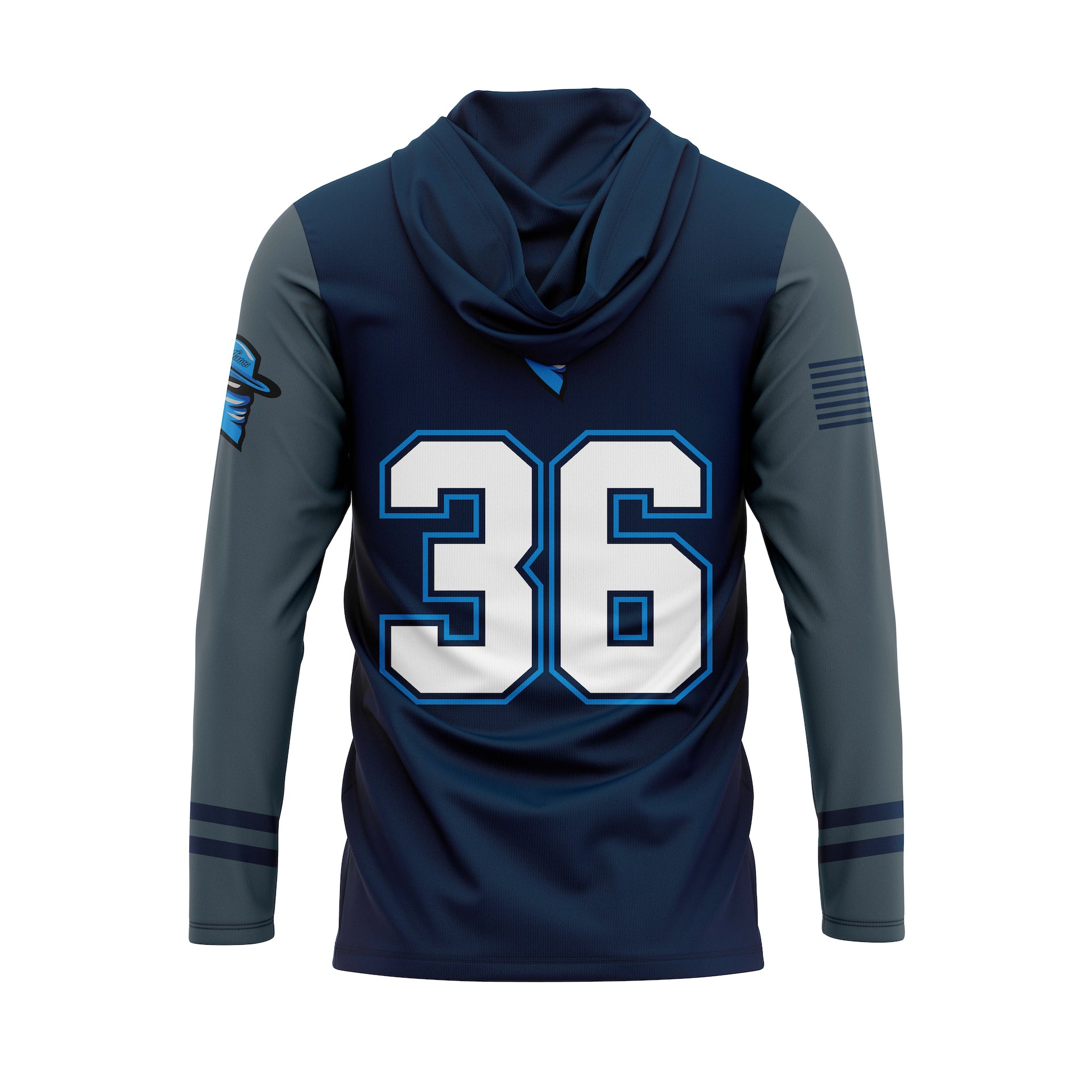 COASTAL OUTLAWS  - LS LT WEIGHT PULLOVER HOODY WITH NUMBER