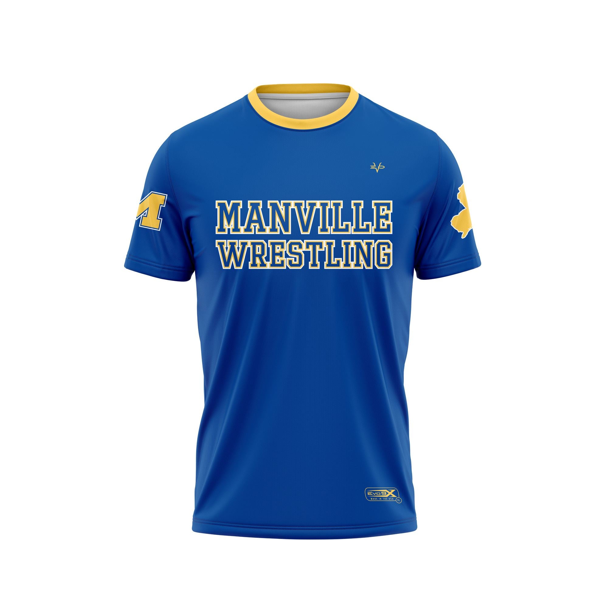 Manville Mustangs Wrestling Crew T-Shirt GreyManville Mustangs Wrestling Crew T-Shirt Royal Blue