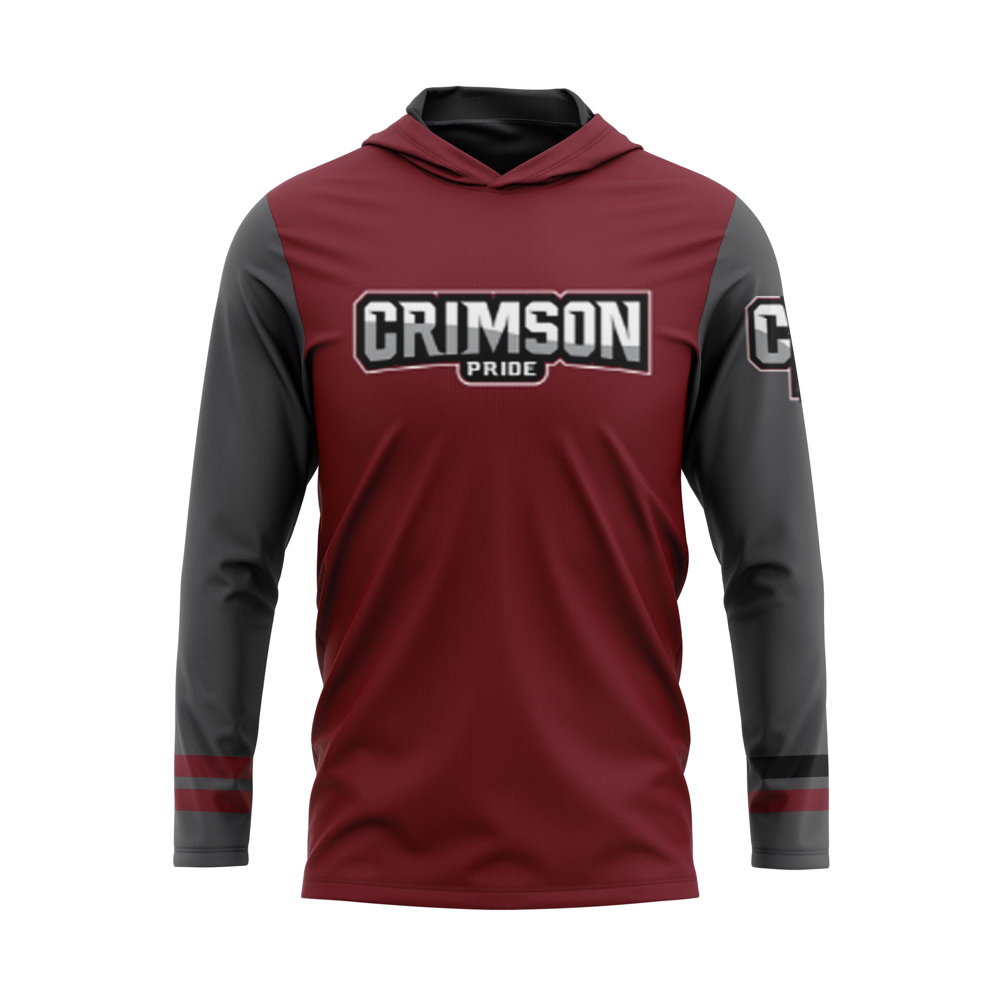 CRIMSON PRIDE Sublimated Long Sleeve Lightweight T-Shirt Hoodie