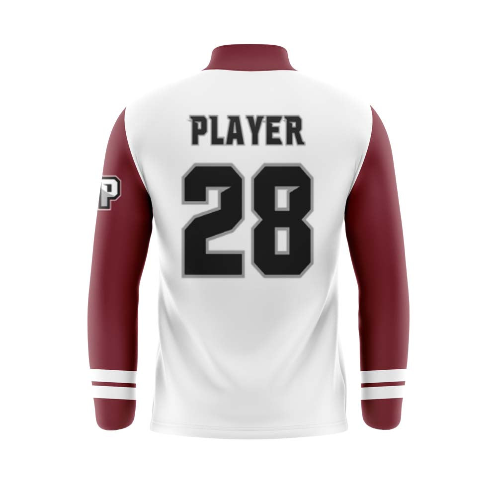 CRIMSON PRIDE Sublimated Long Sleeve 1/4 Zip Jacket (White/Maroon)