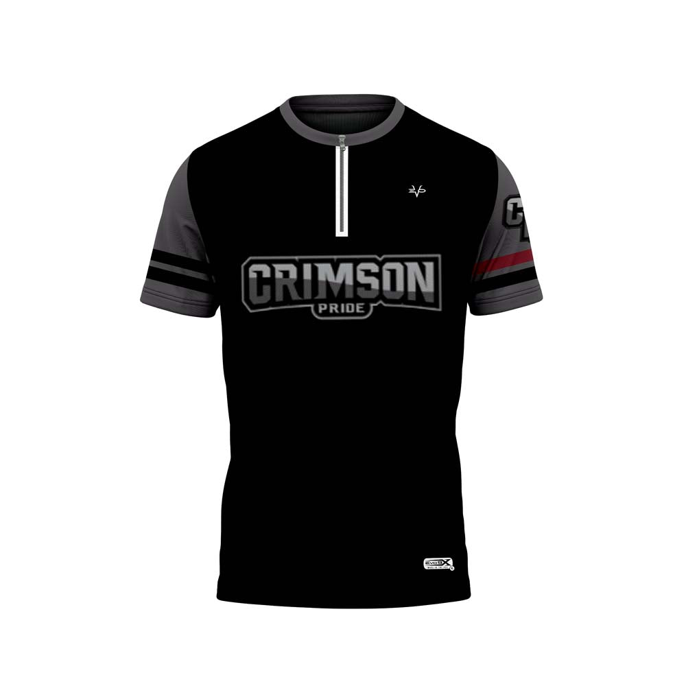 CRIMSON PRIDE Sublimated Short Sleeve 1/4 Zip Jacket (Black)