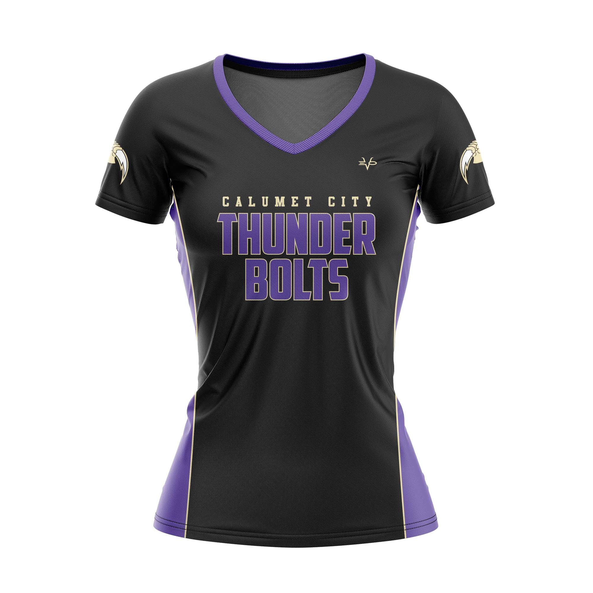 CALUMET CITY THUNDERBOLTS WOMEN V NECK SHORT SLEEVE