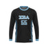XBA CREWNECK LS - BLACK - BLUE LETTERING