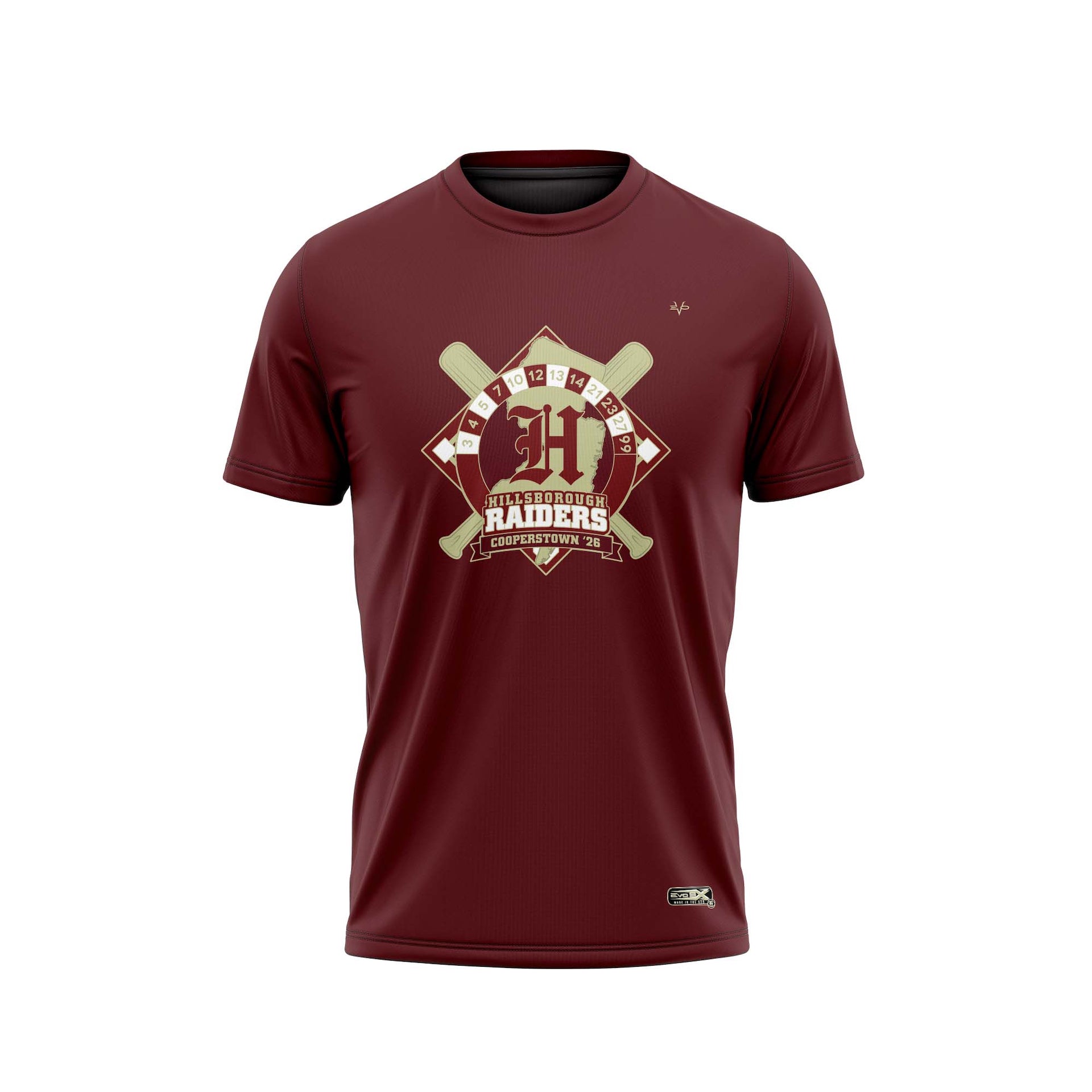 COOPERSTOWN LOGO FDS CREW NECK SS MAROON