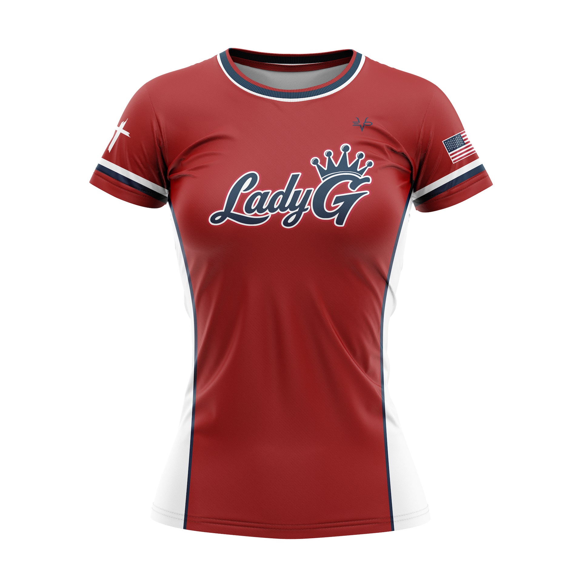 LADY G CREW NECK SS JERSEY RED