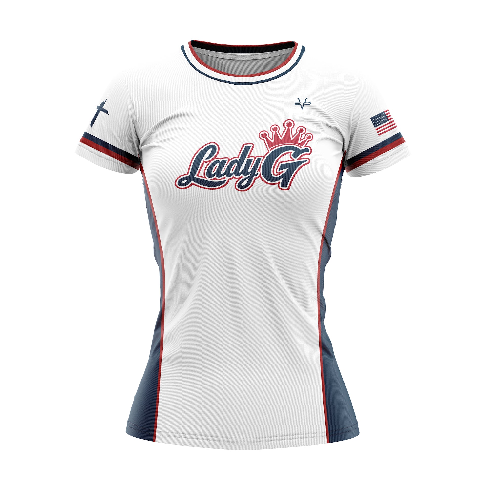 LADY G CREW NECK SS JERSEY WHITE
