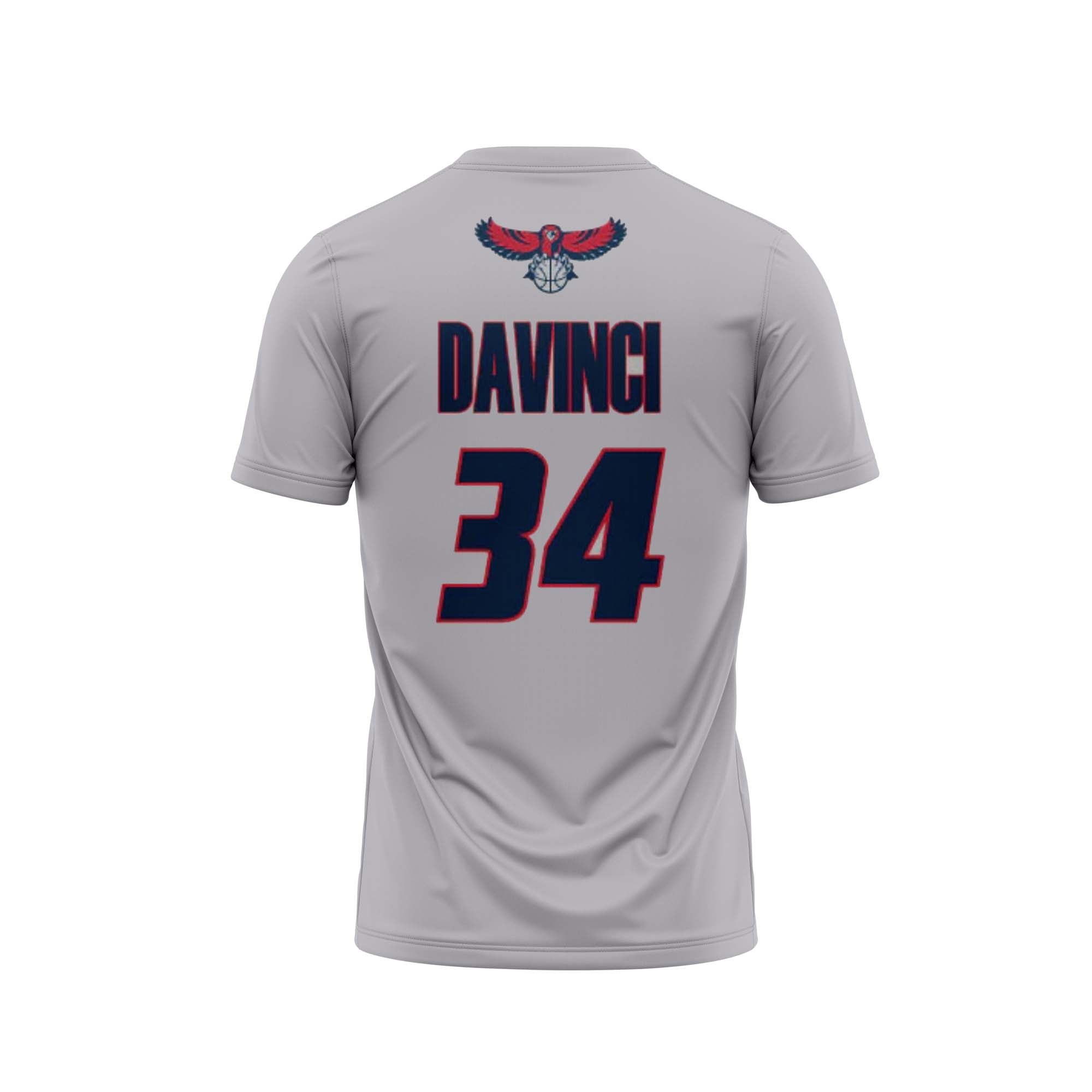 DAVINCI BALLHAWKS BASKETBALL Semi Sublimated Shirt Gray