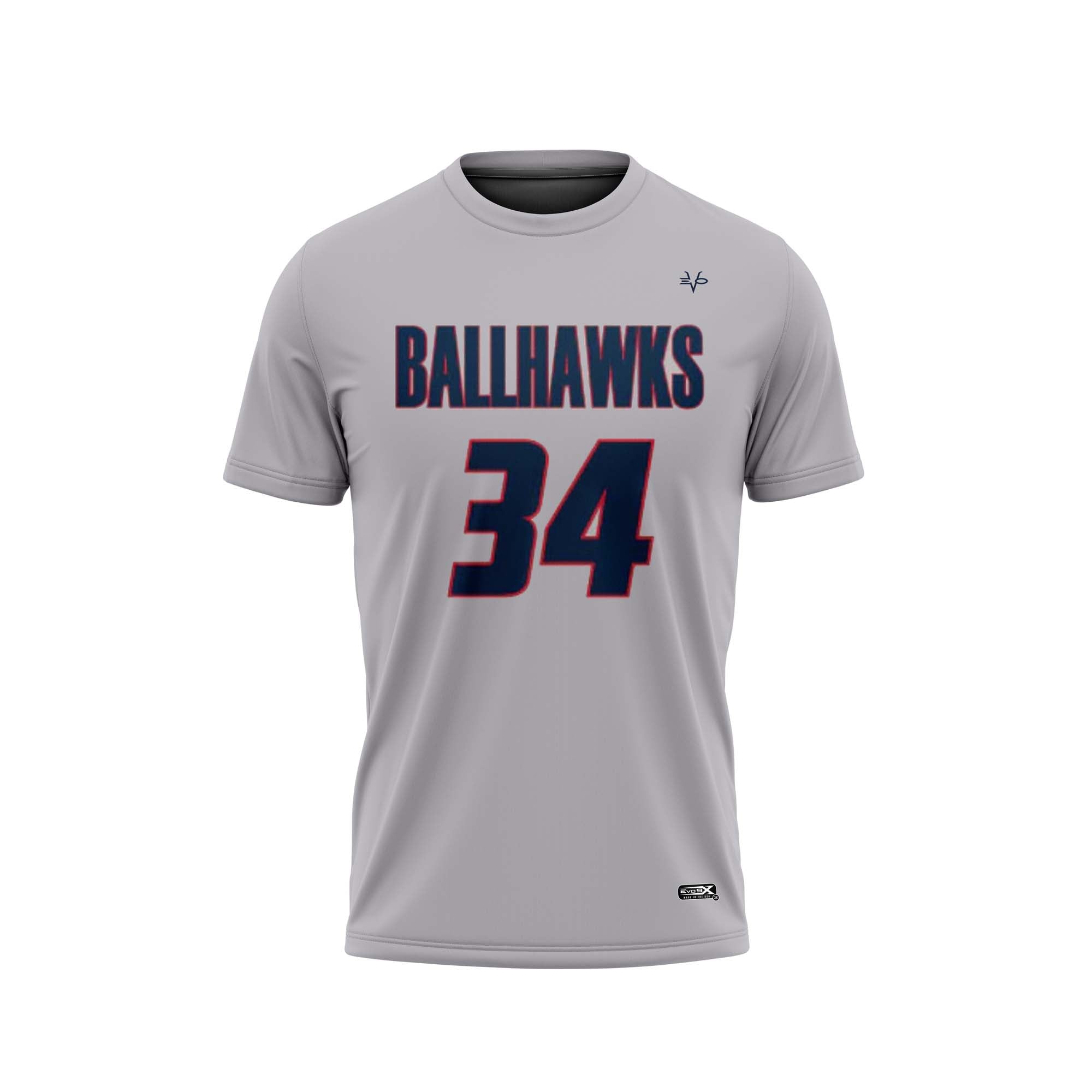 DAVINCI BALLHAWKS BASKETBALL Semi Sublimated Shirt Gray